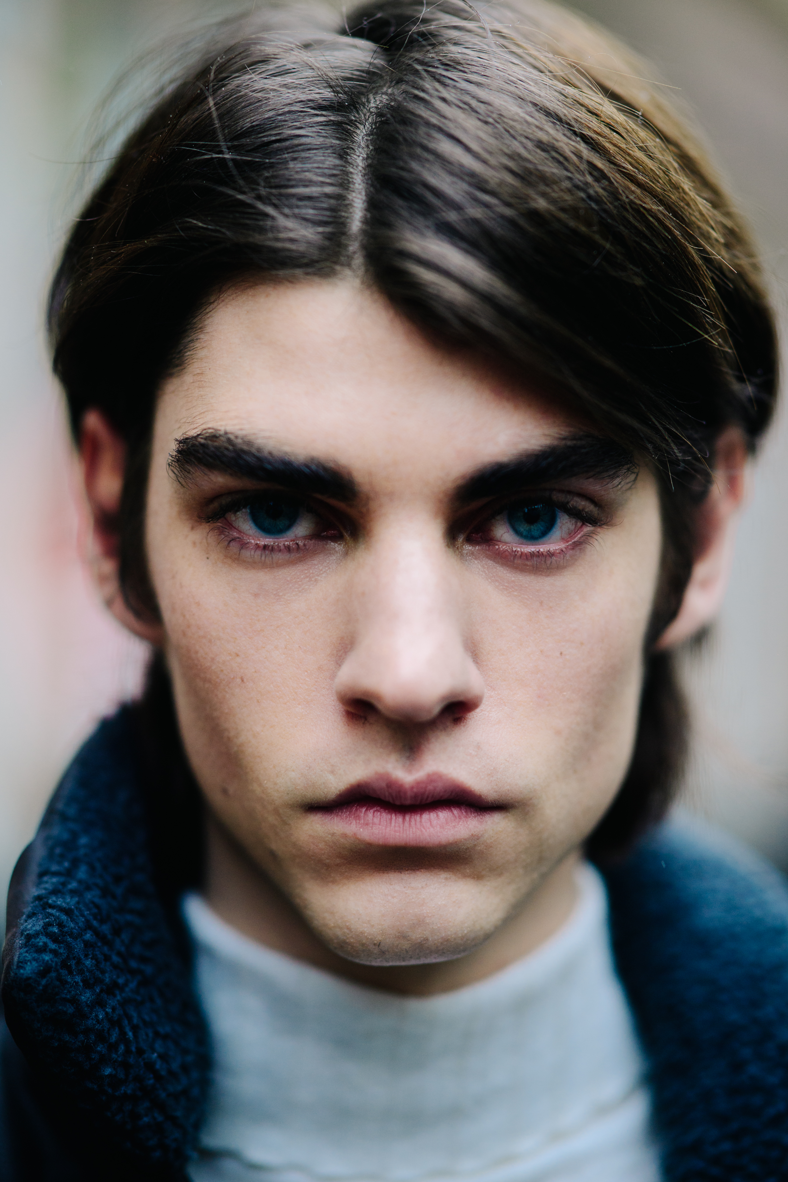 Portrait of model with long hair