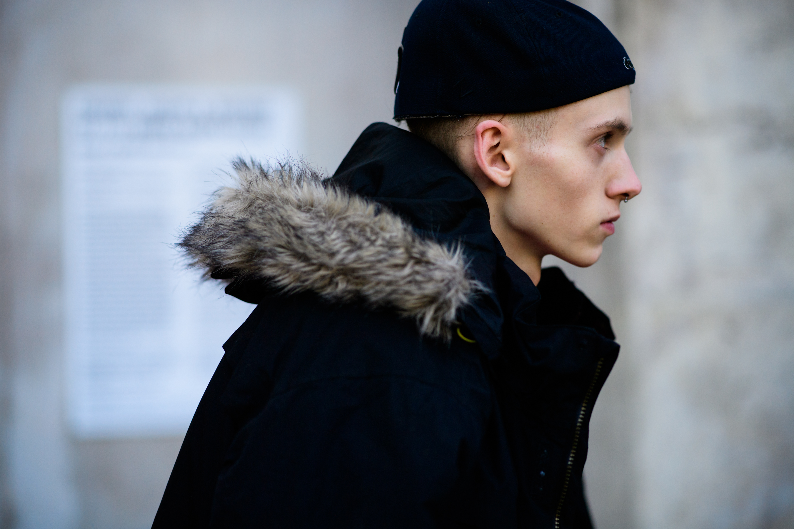 Model wearing black clothes