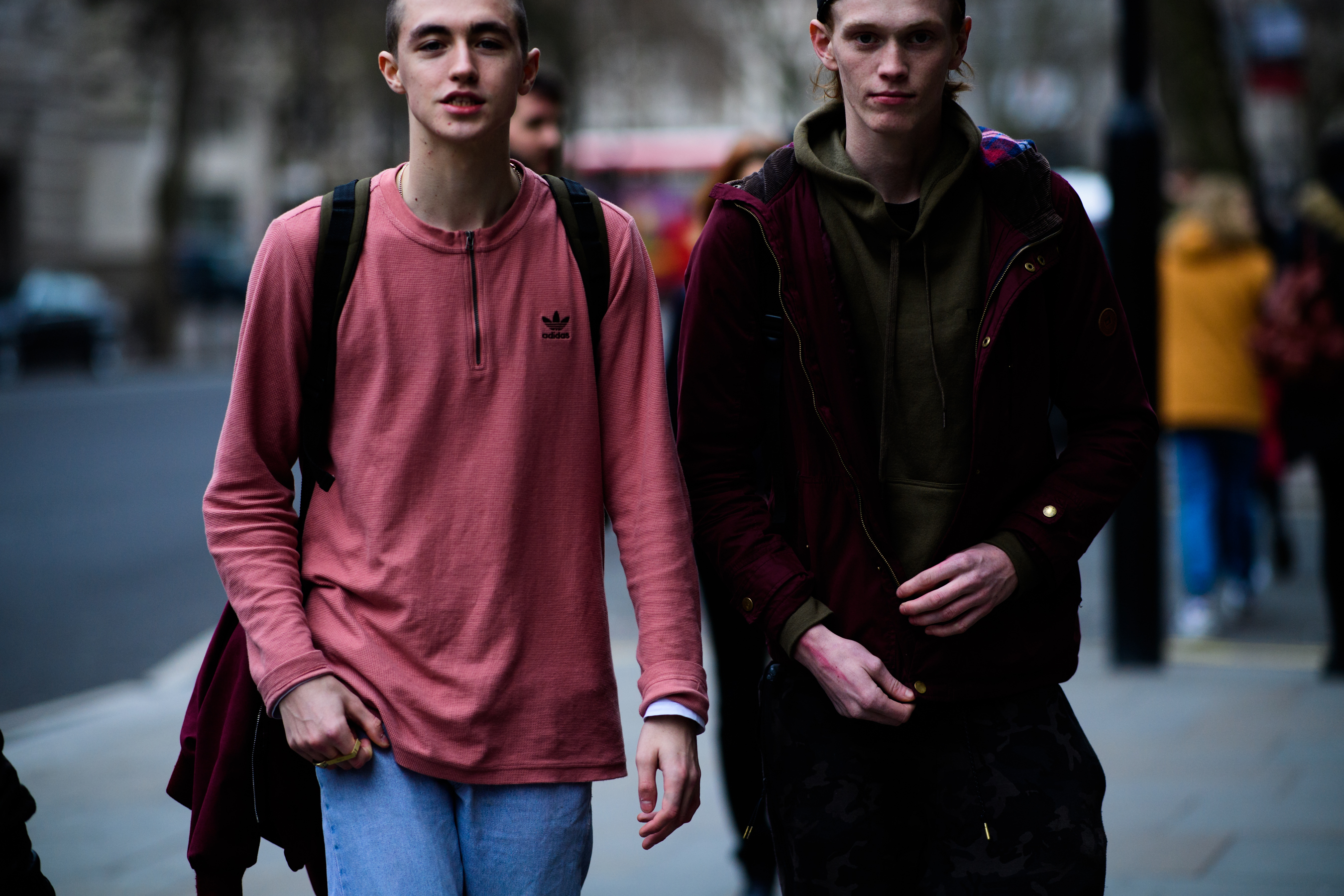 Male model Jordan Wain with friend