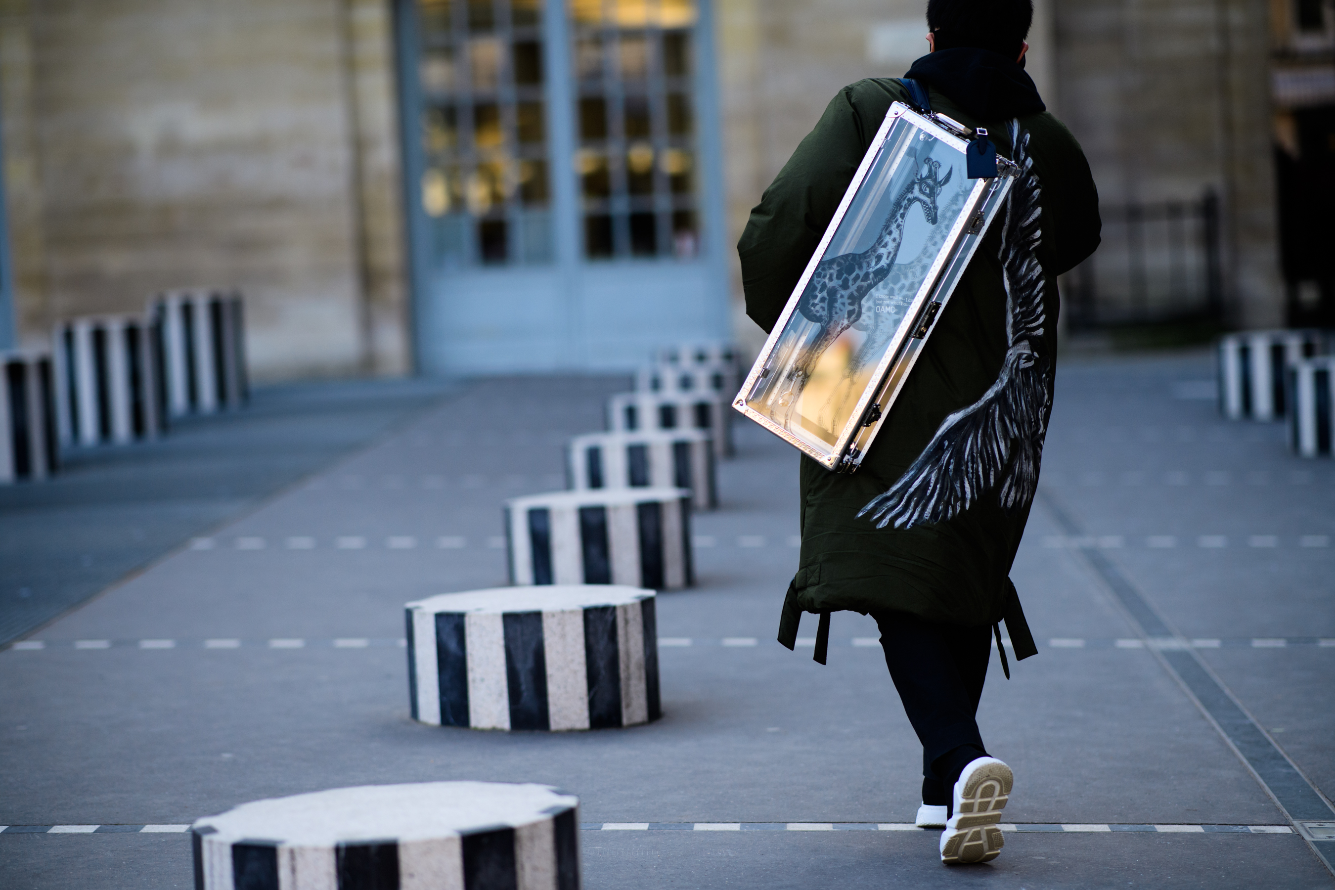 Man with box bag