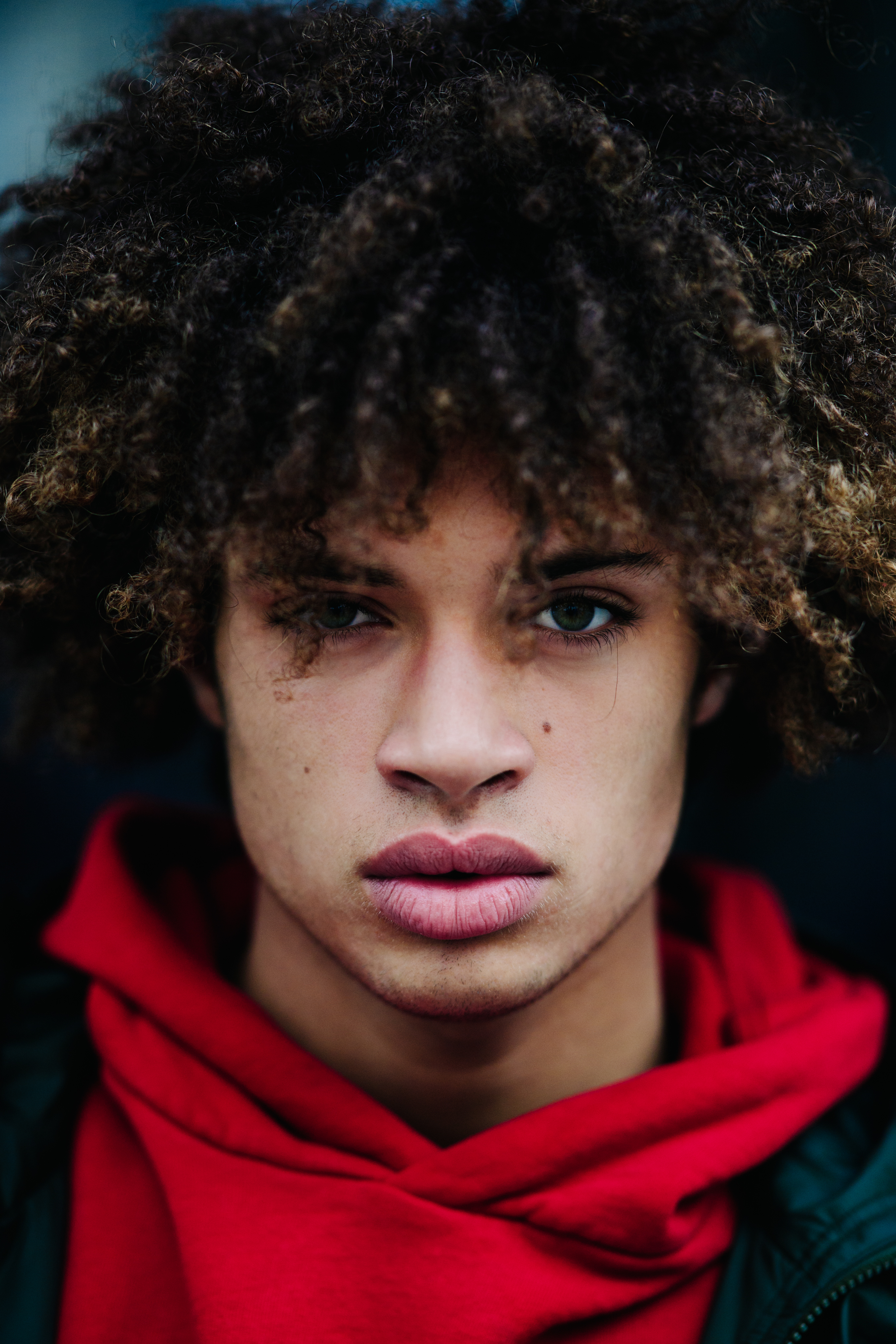 Portrait of model with curls