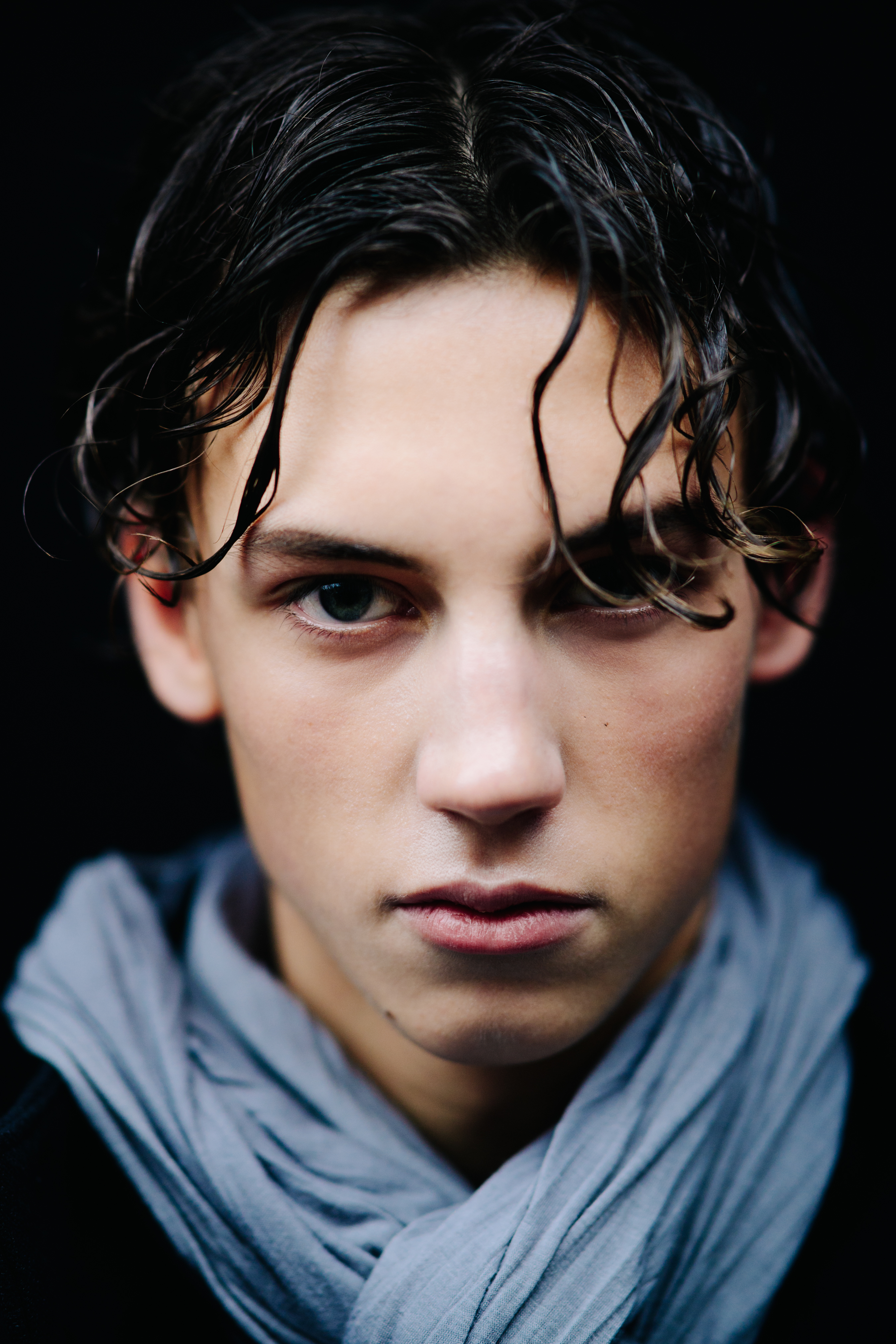 Portrait of model with wet hair