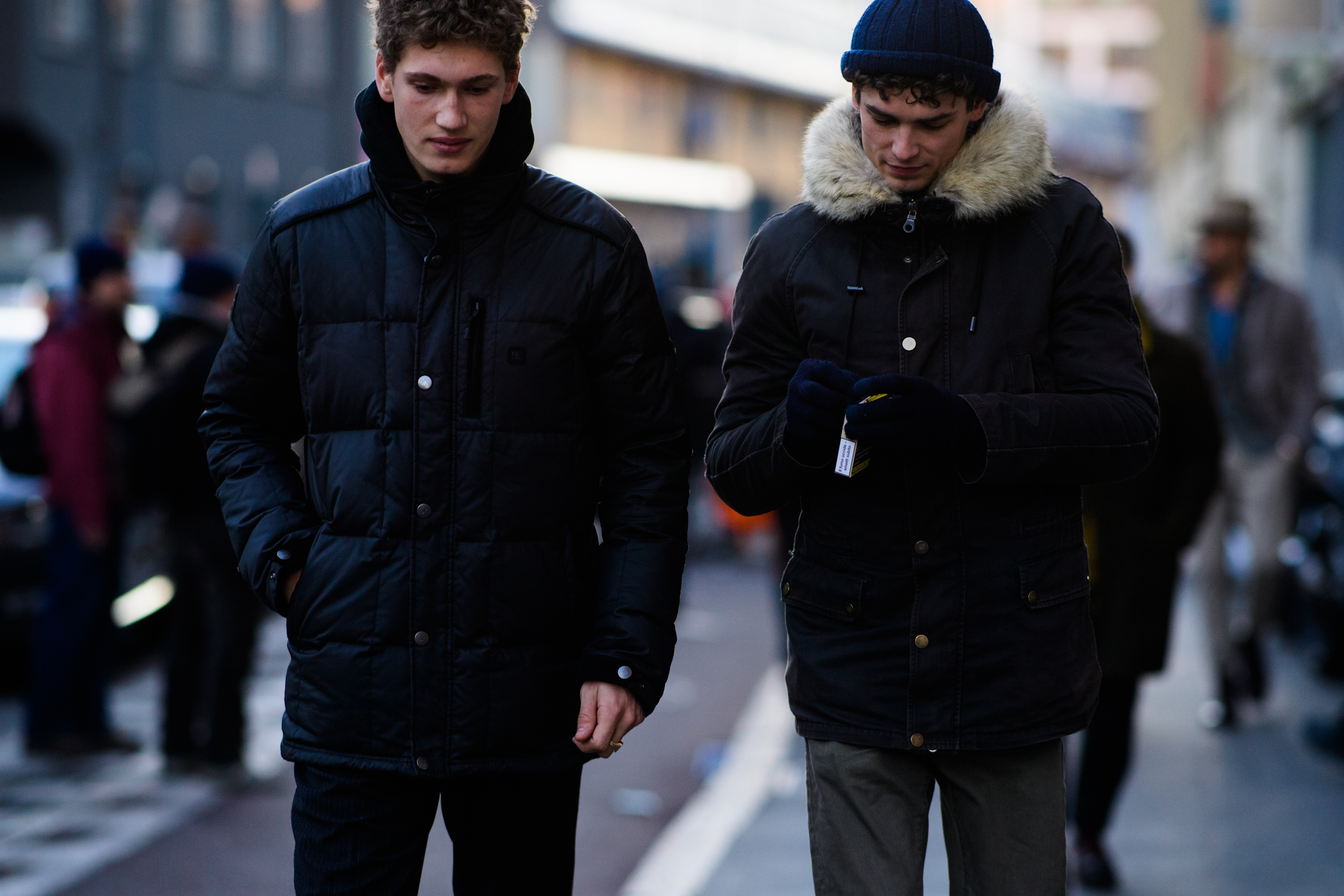 People wearing winter jacket