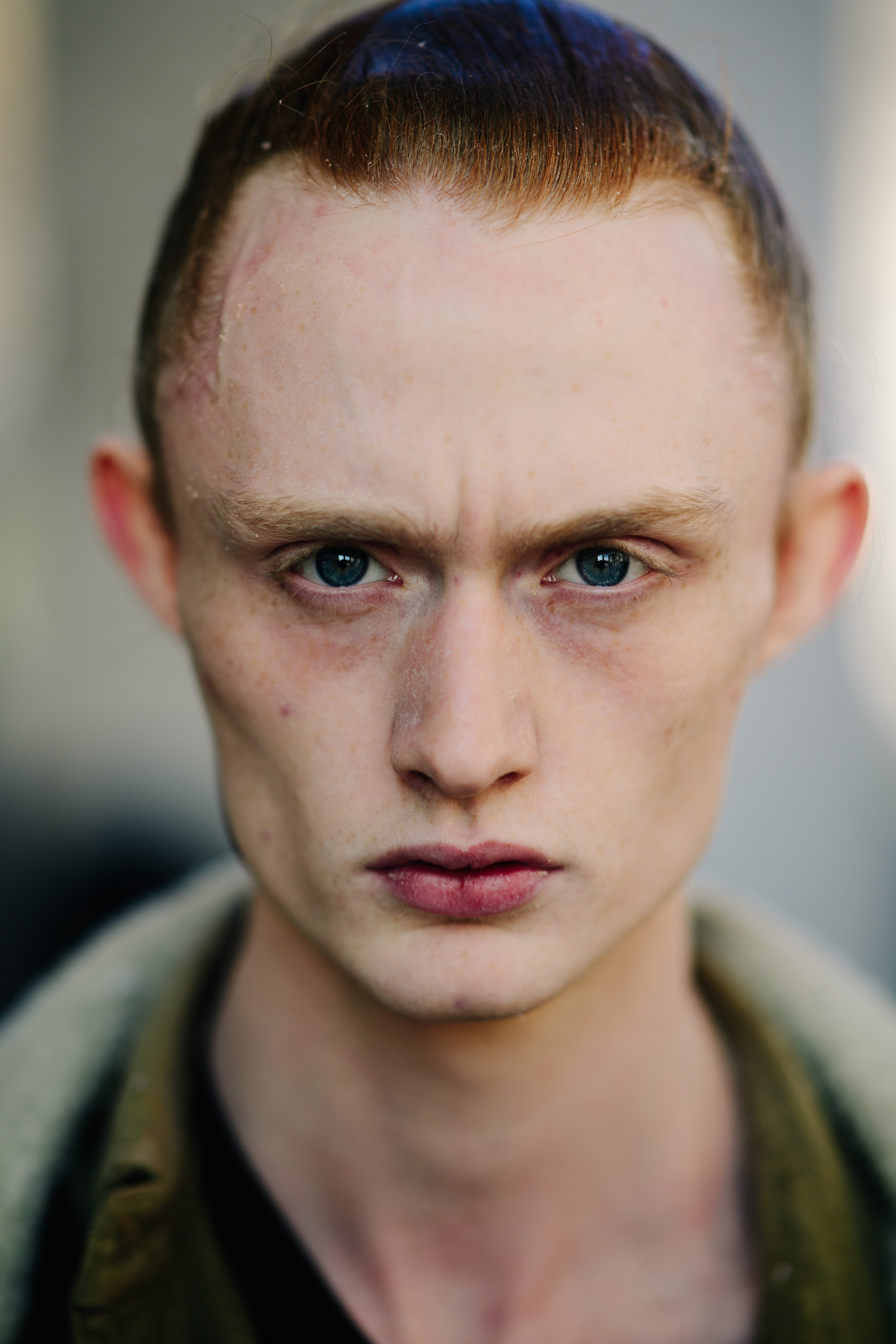Portrait of model with red hair