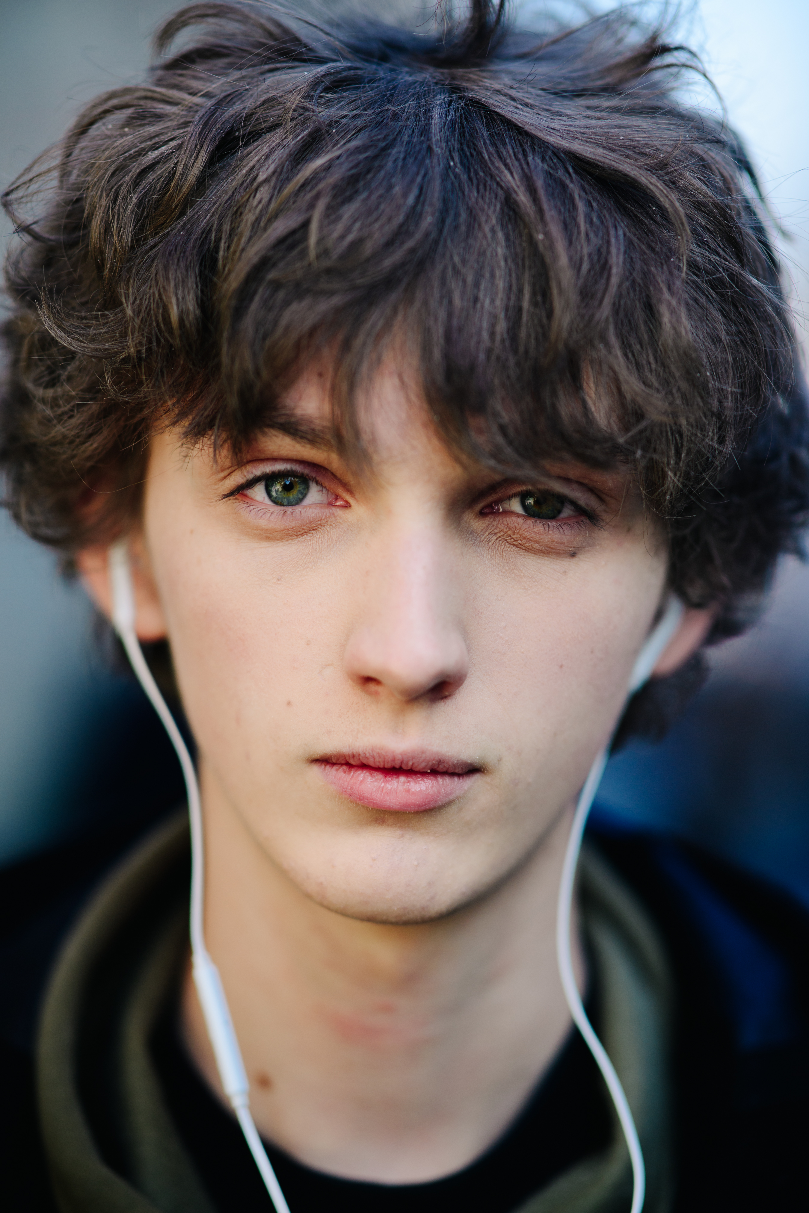 Portrait of male model with headphones