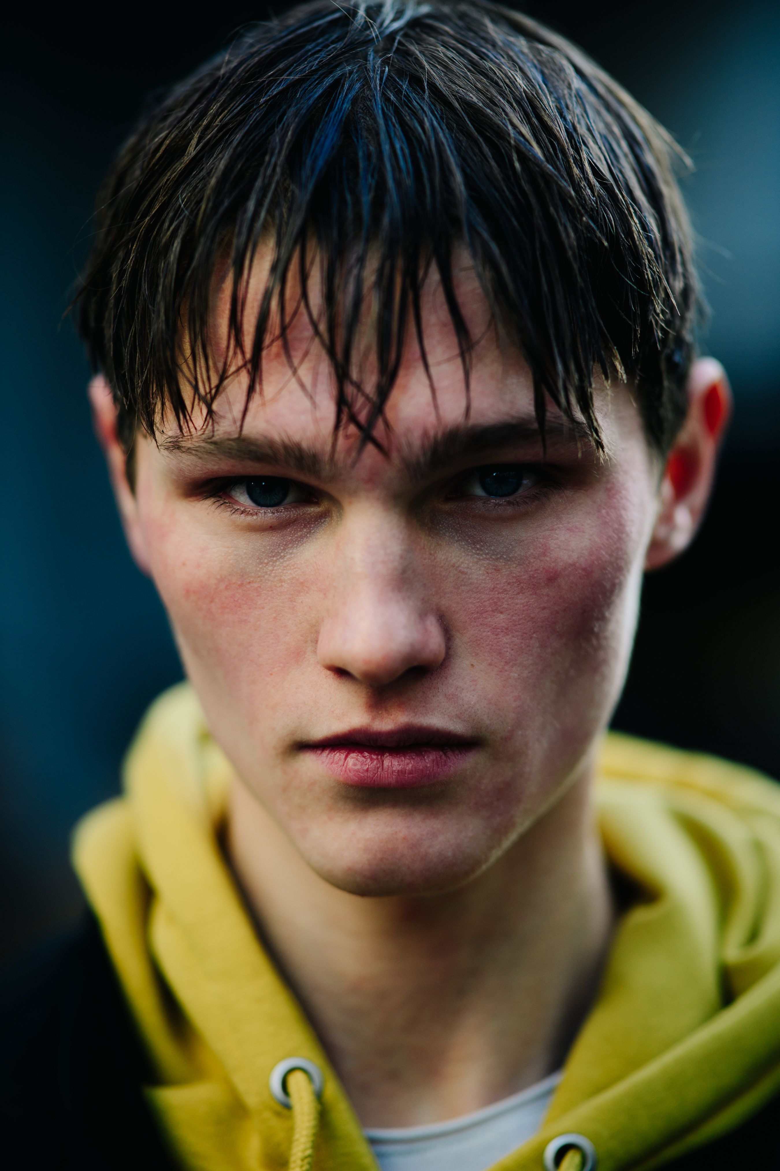 Portrait of male model after the show