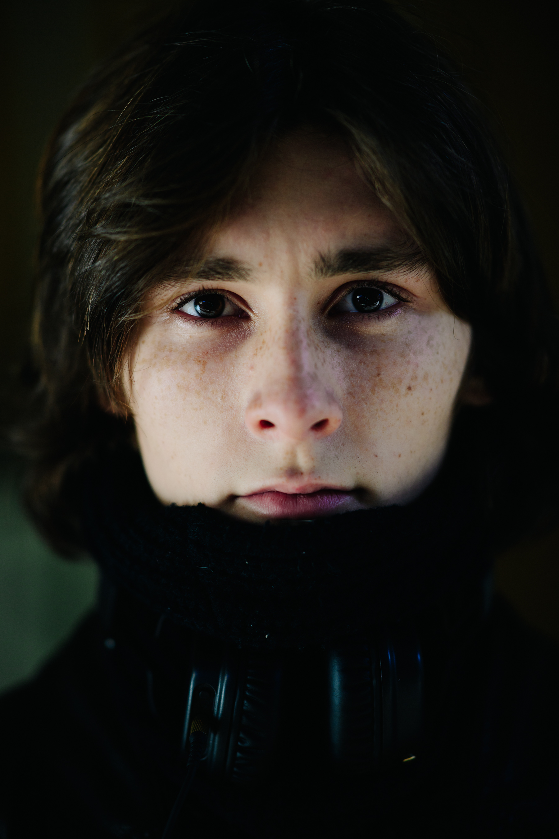 Portrait of model with collar