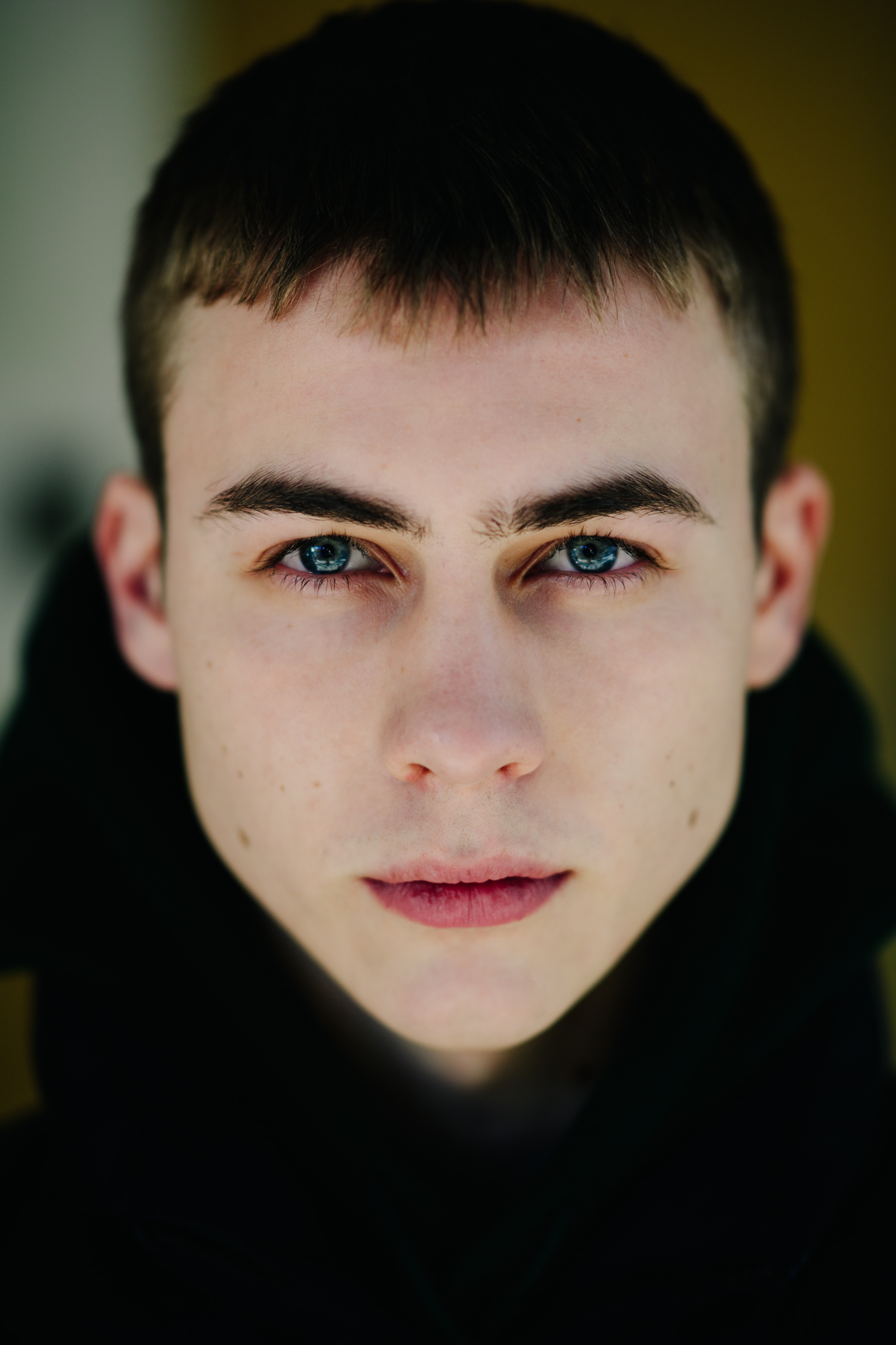 Portrait of model with short hair