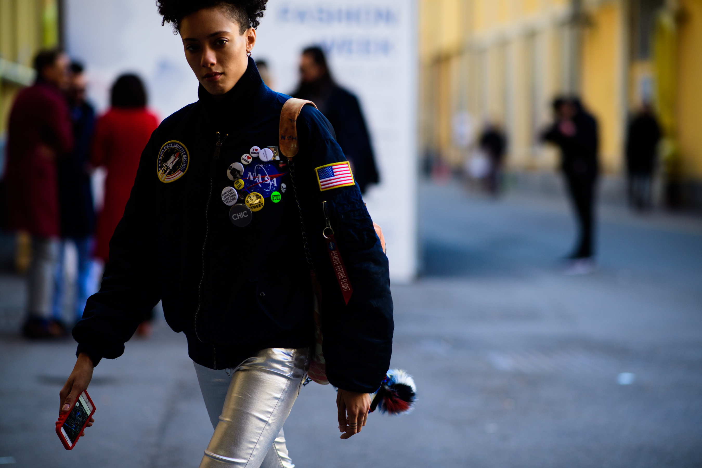 Woman with afro hair style