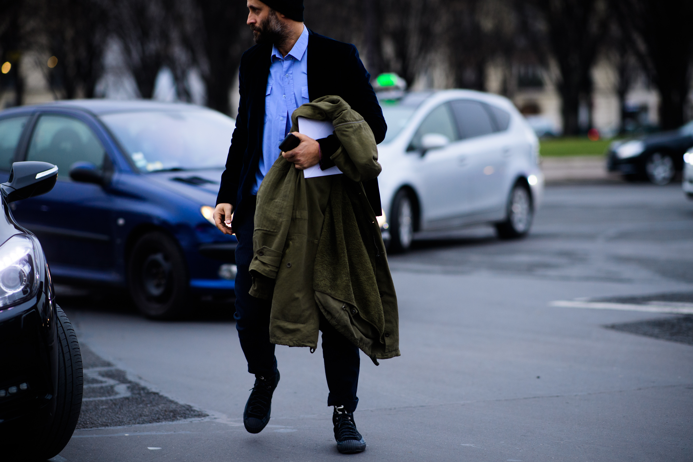 Man with beard wearing hat