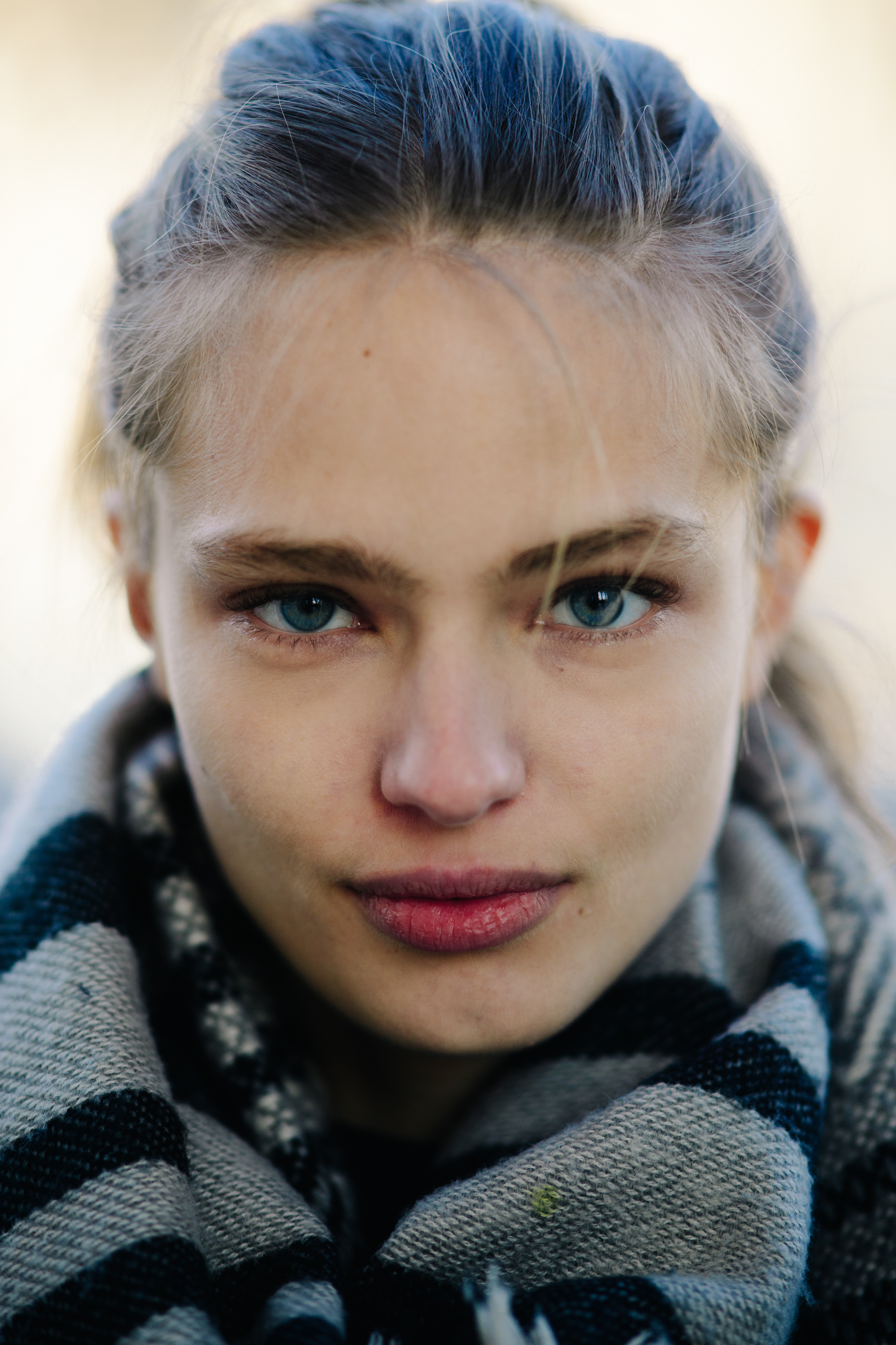 Portrait of model with blue eyes