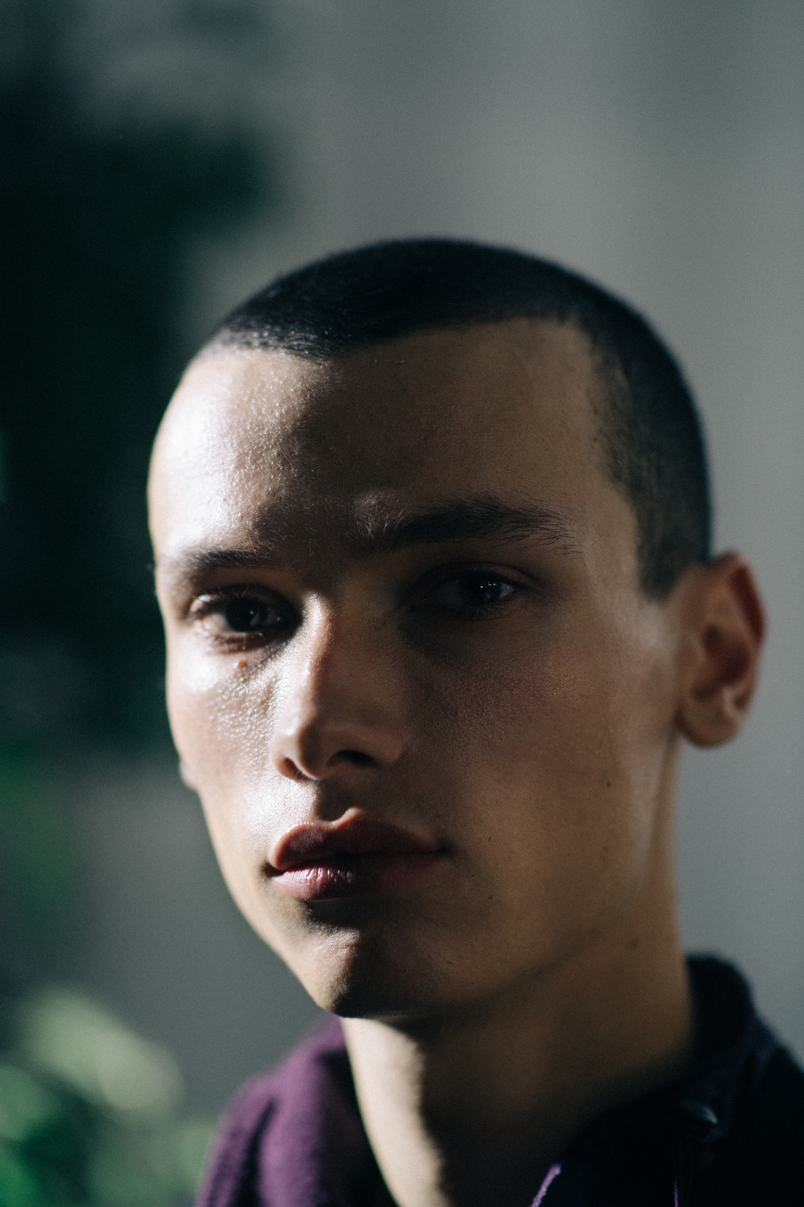 Bald male model François Durel