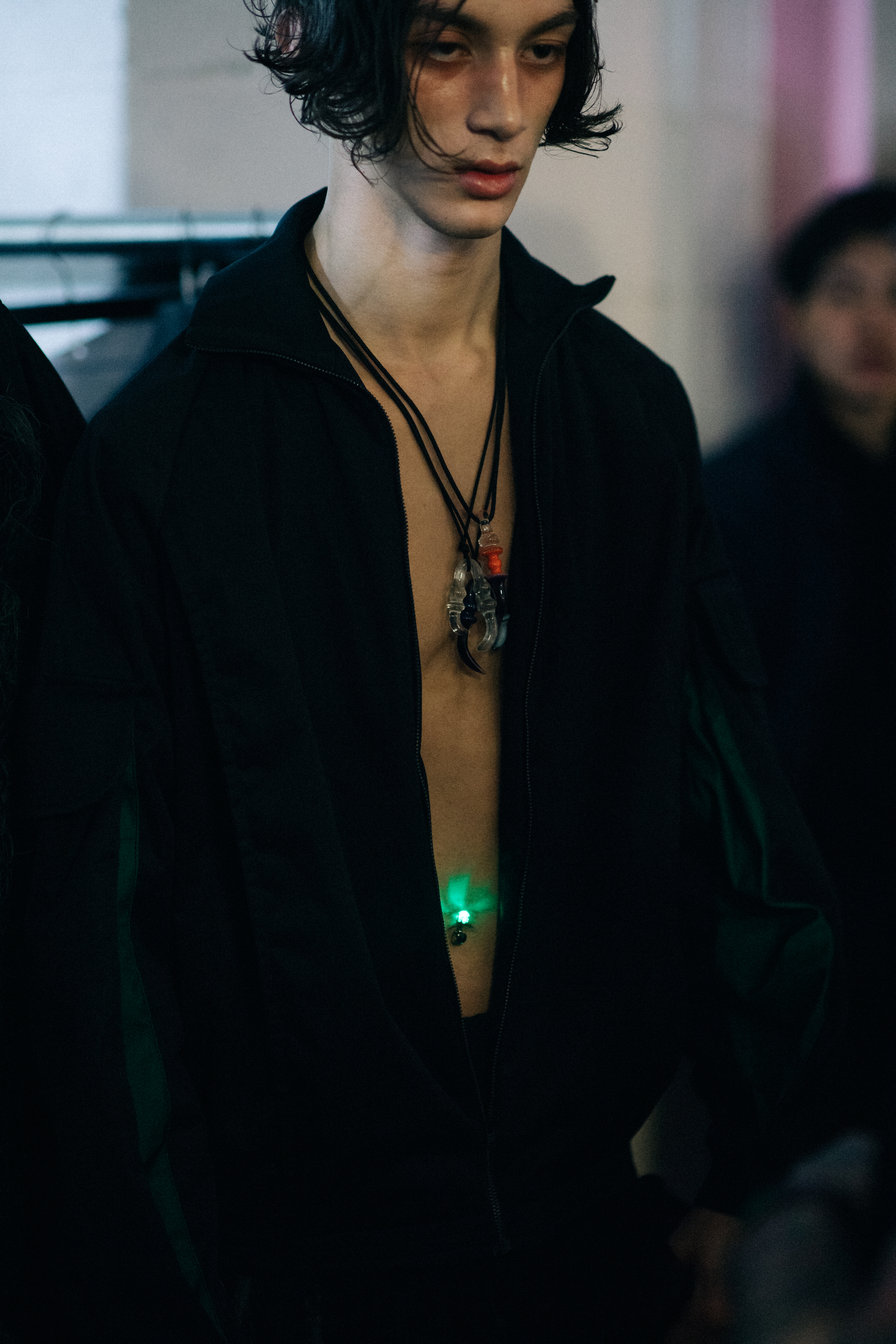 Riad Houadef wearing lights accessories