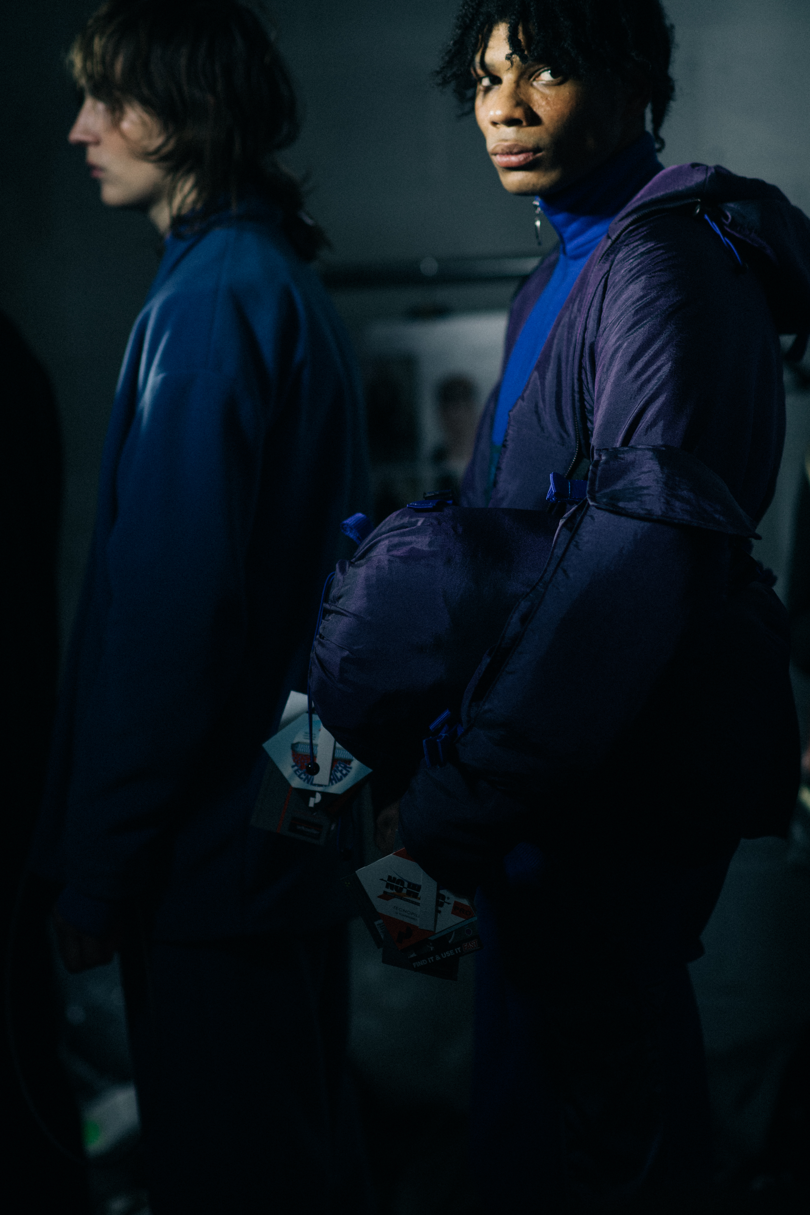 Miles Felix wearing big jacket