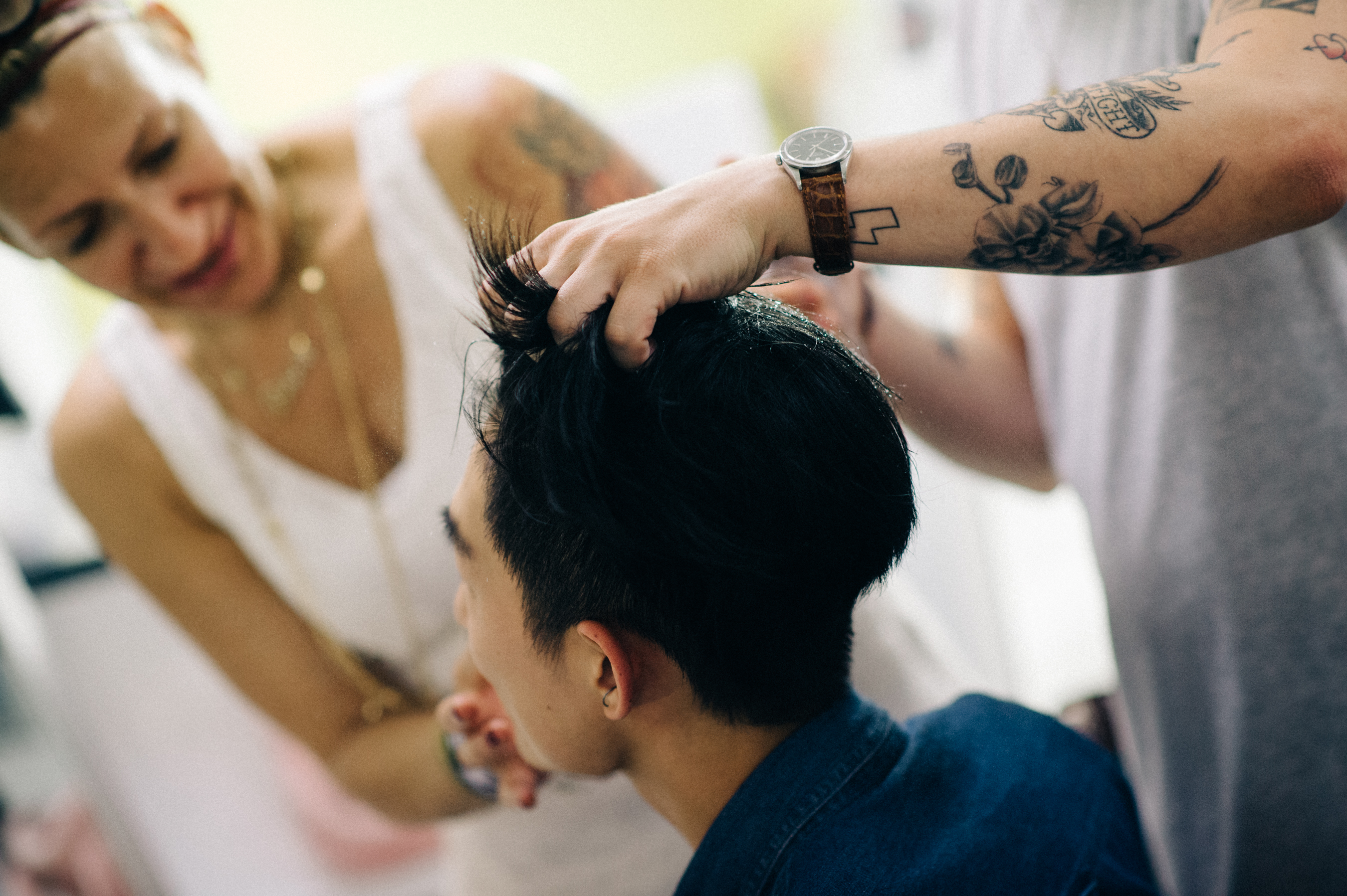 Model preparing for the show