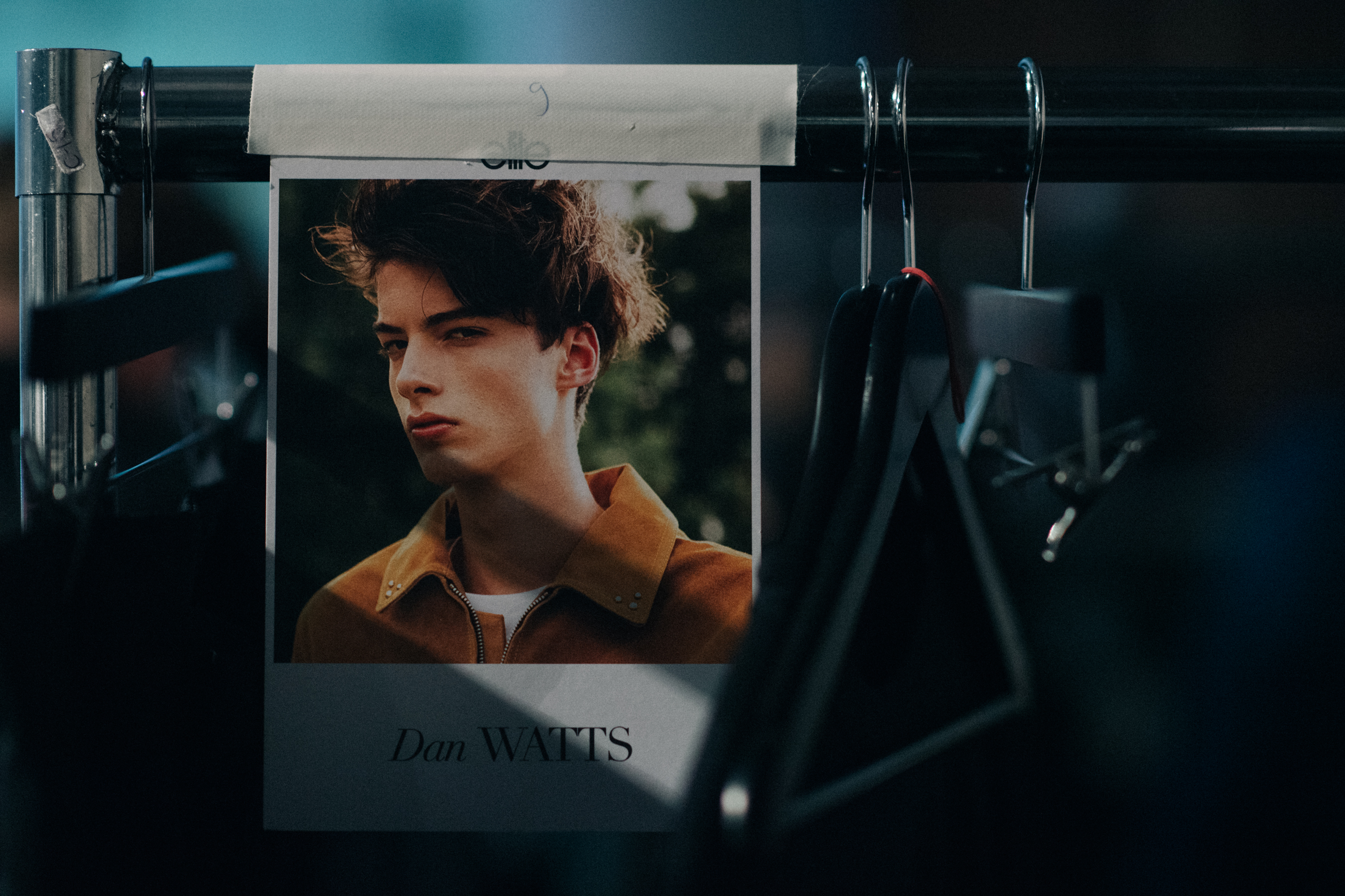 Rail with picture of elite male model