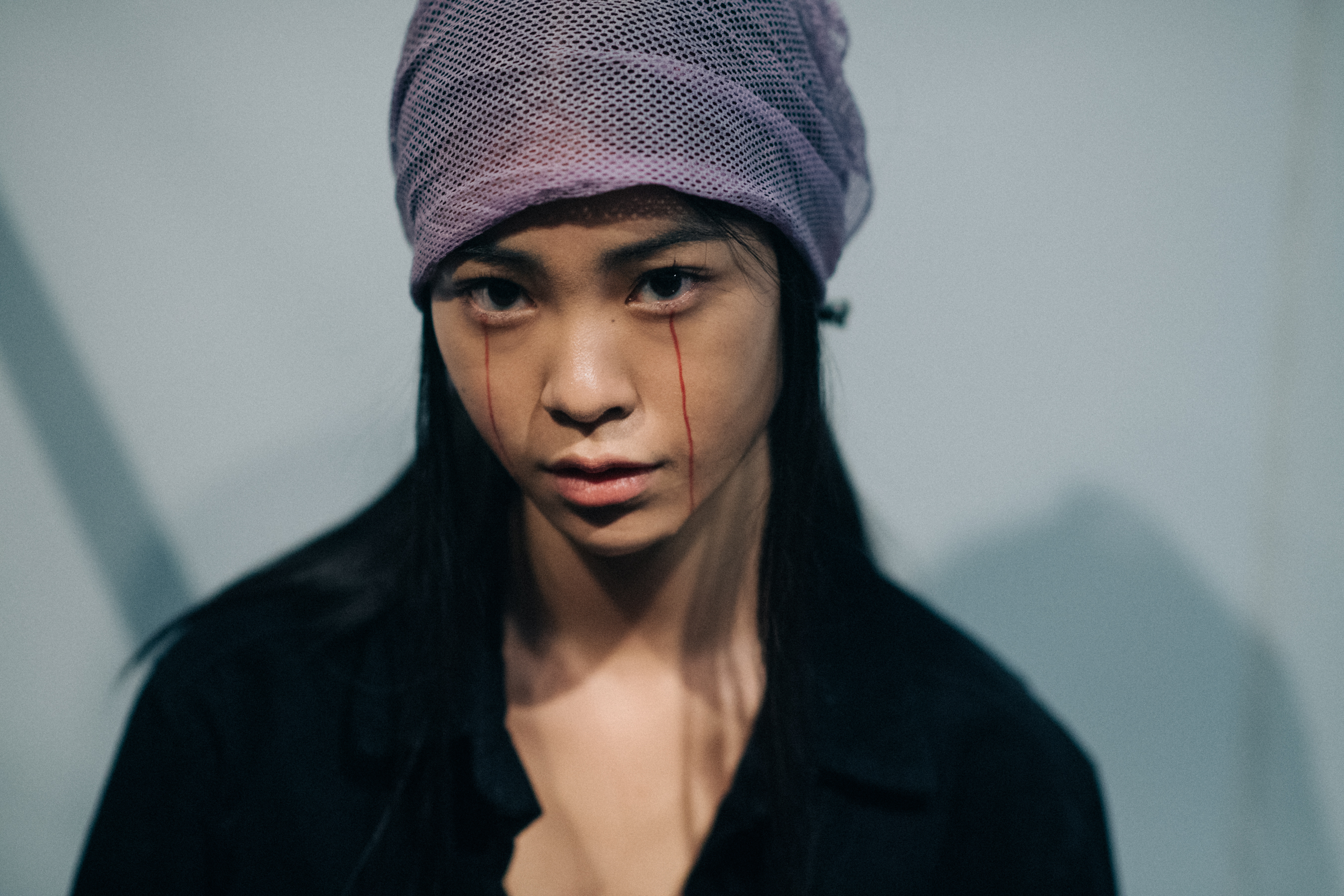 Model wearing make up