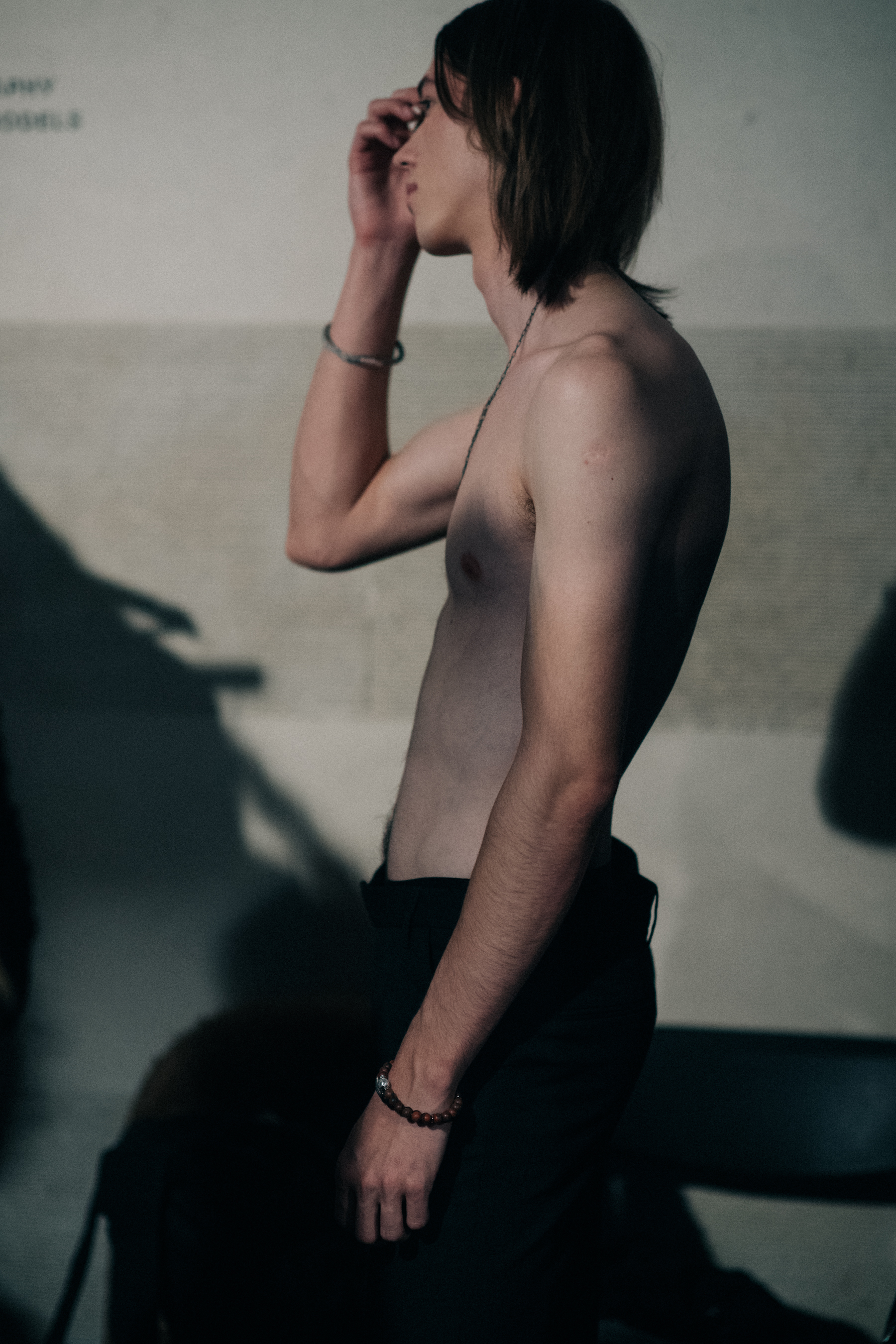Male model with long hair