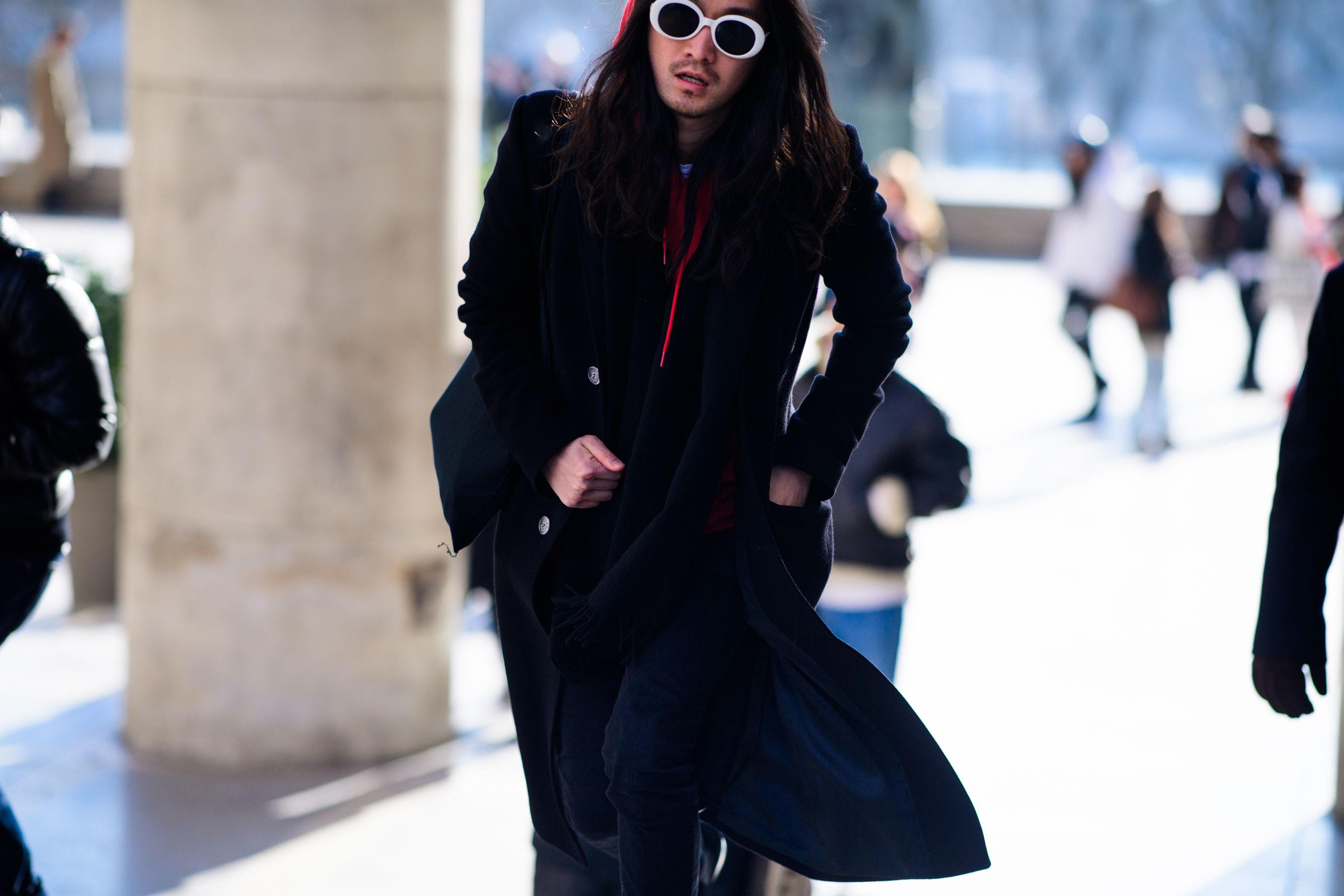 Man with long dark hair