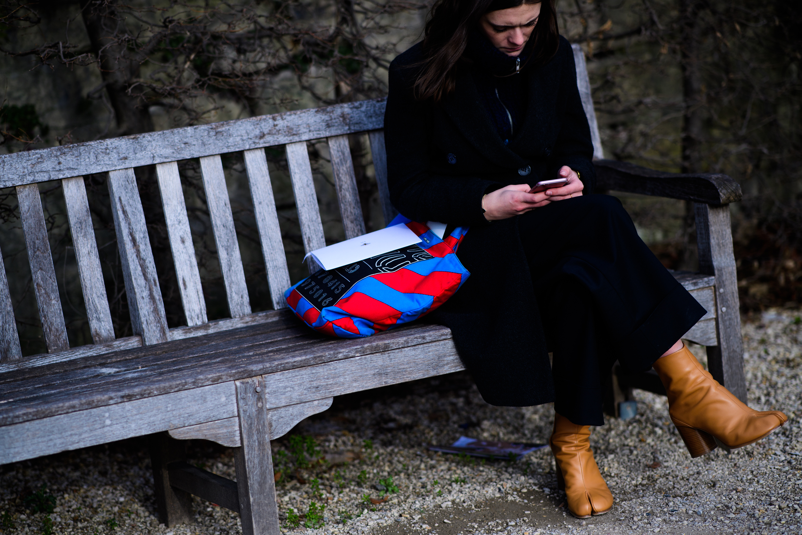 Woman wearing brown shoes