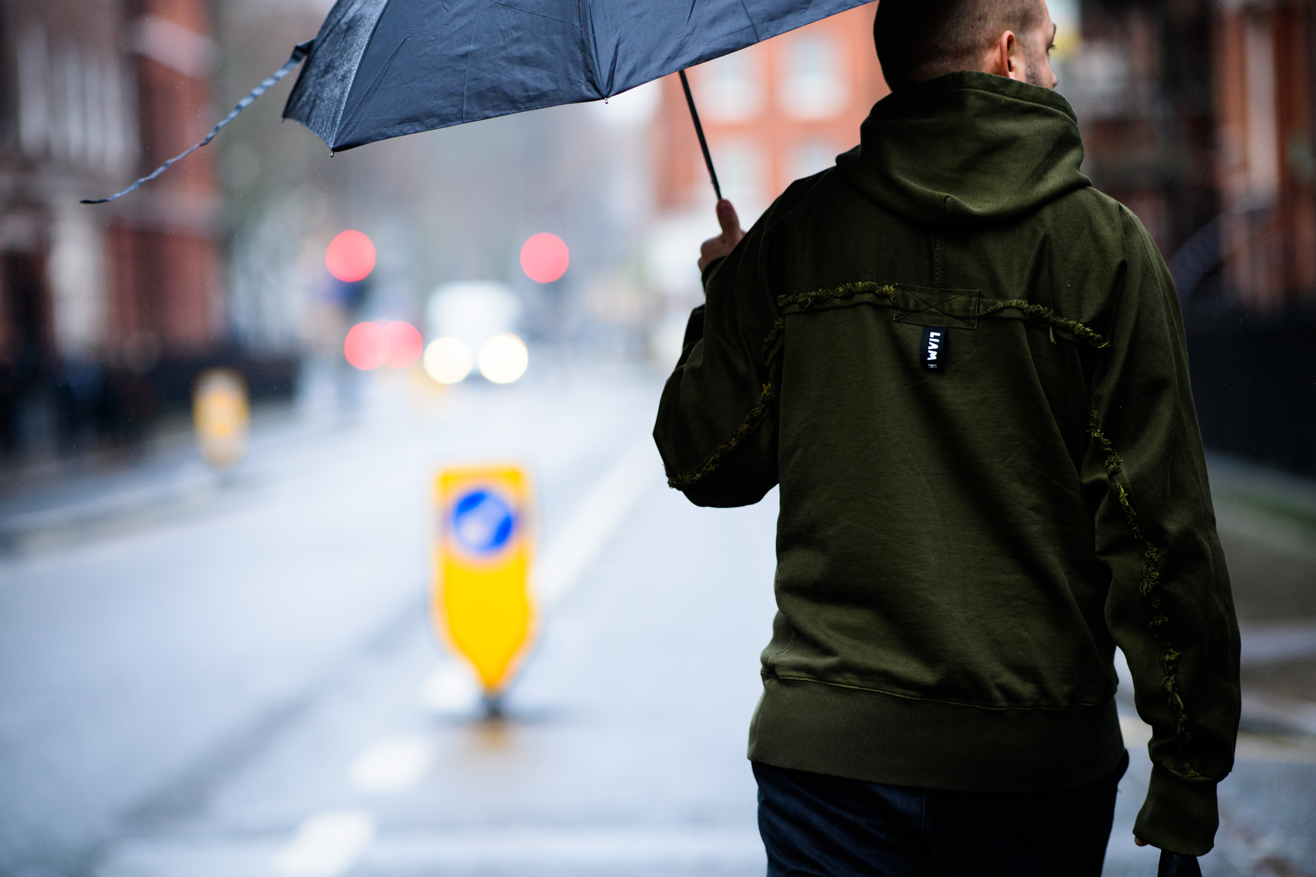 Man wearing Liam Hodges jacket