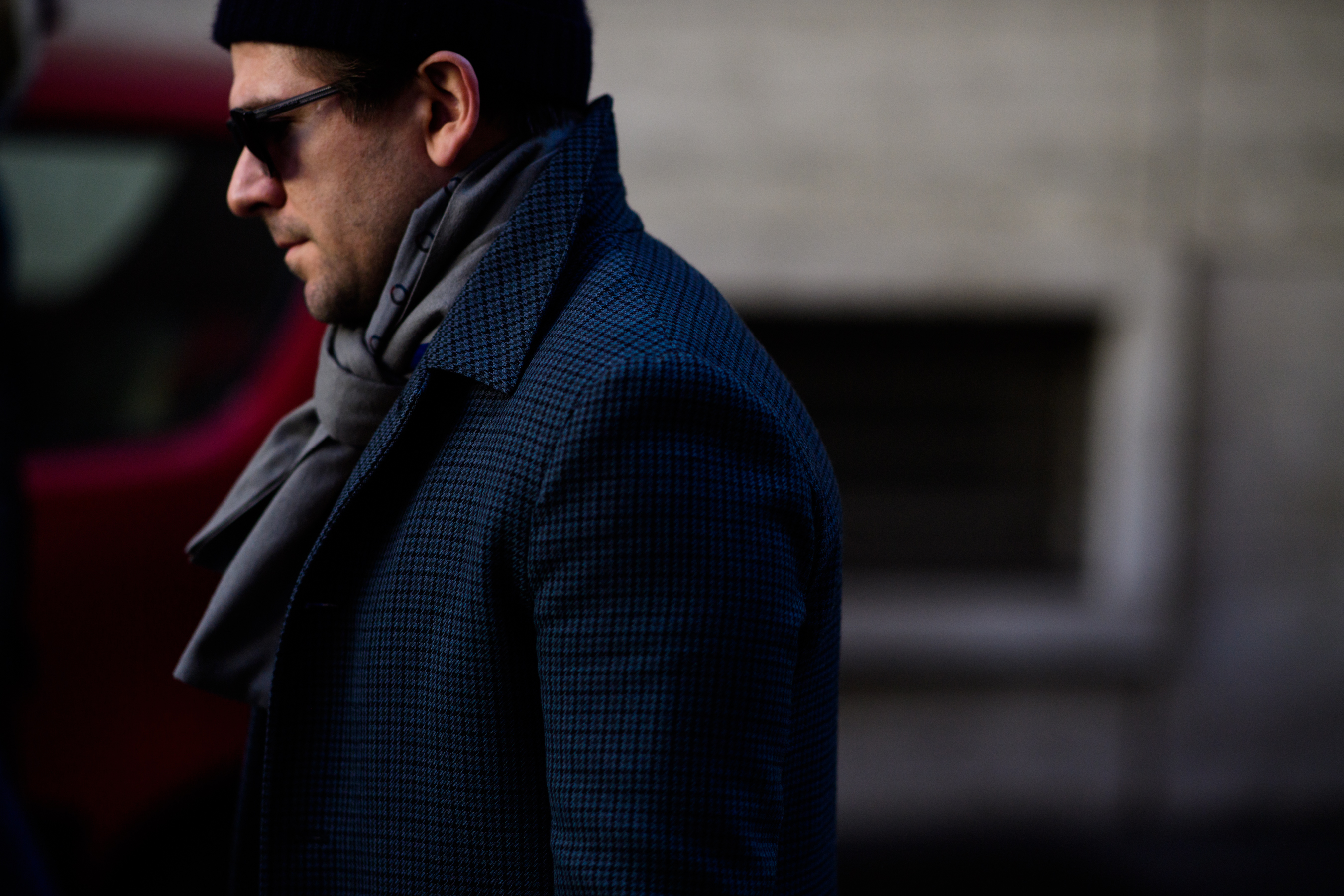 Man wearing scarf
