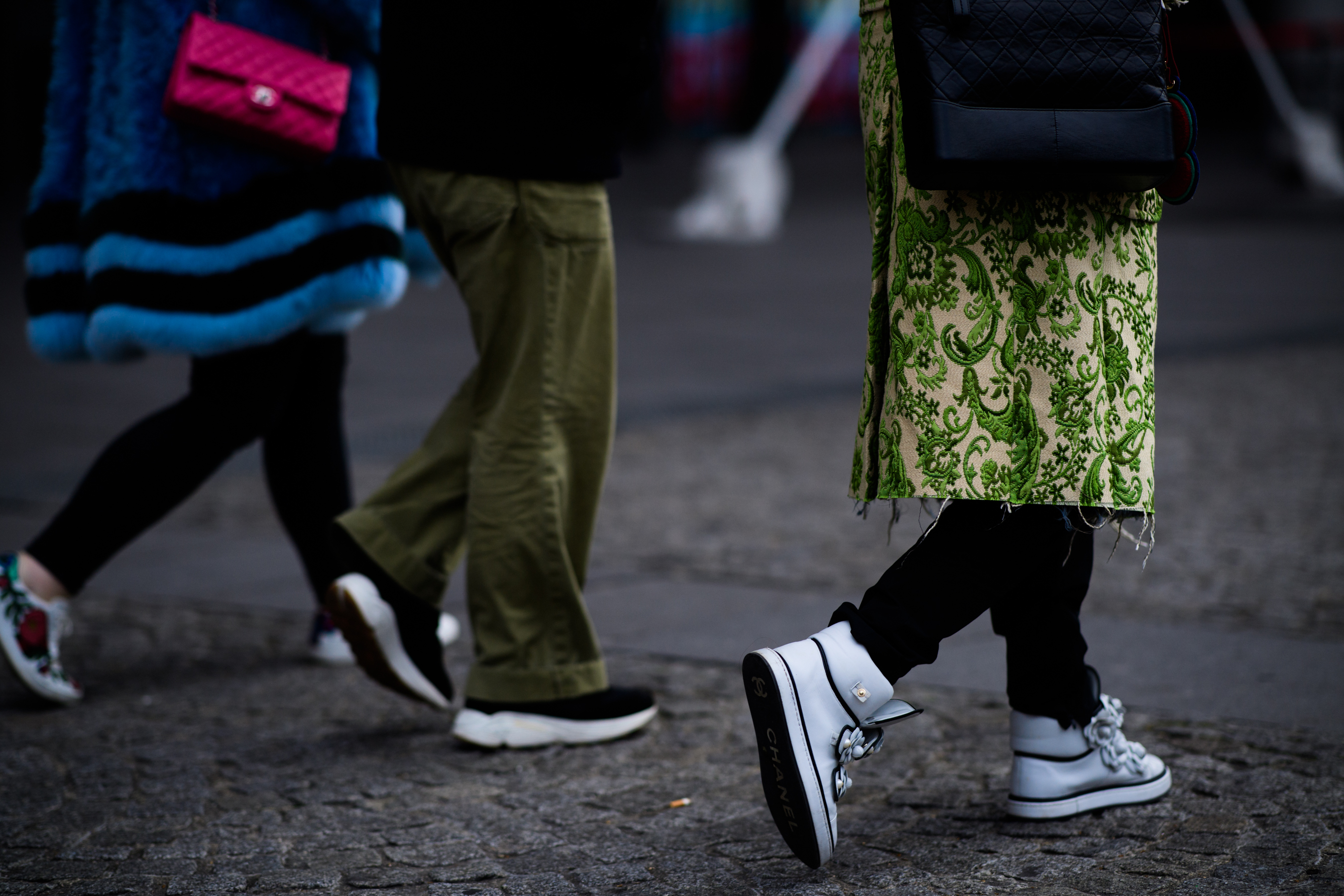 Woman wearing Chanel shoes