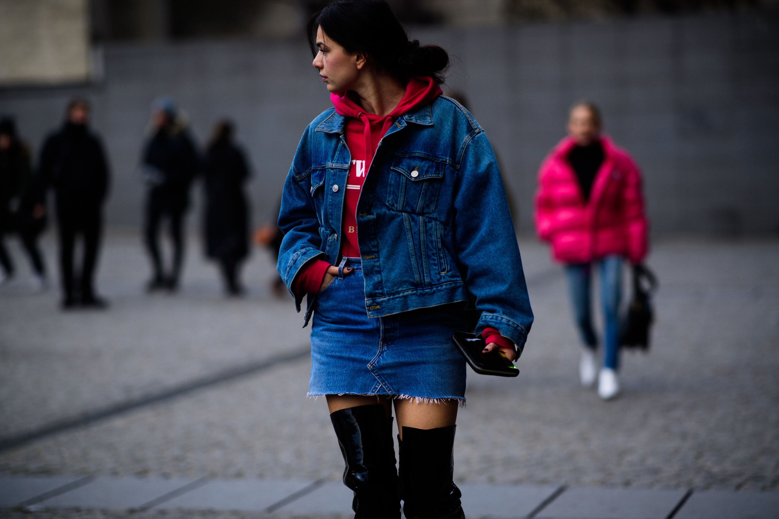 Woman wearing denim clothes