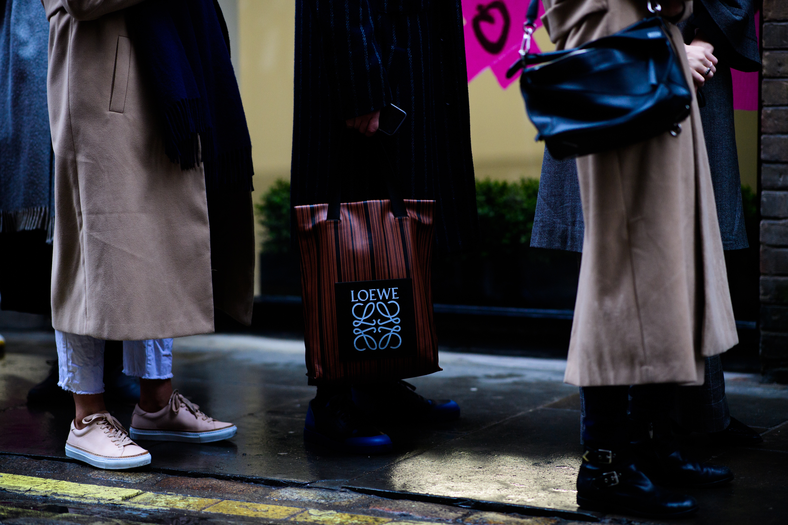 Woman with Loewe bag