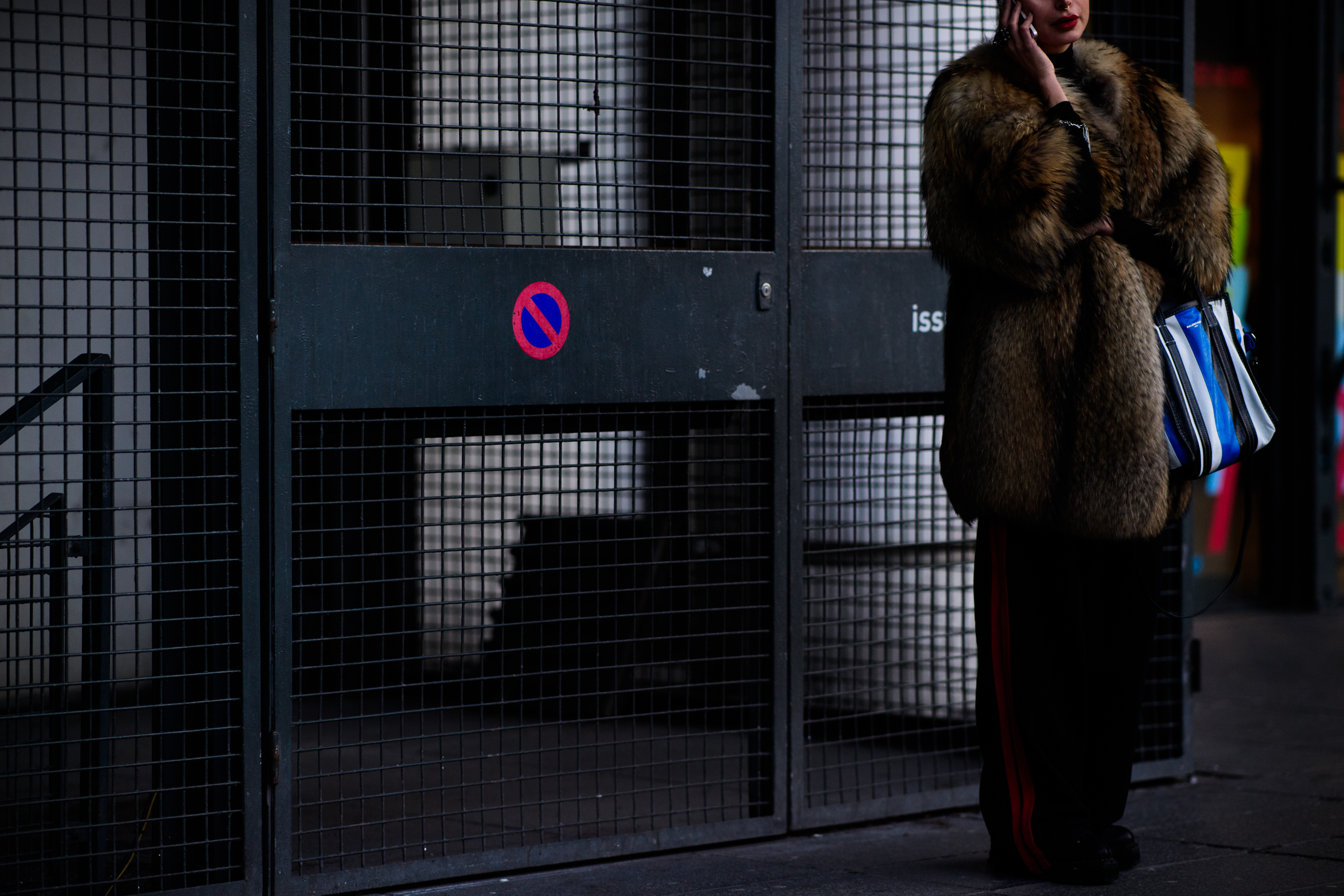 Woman wearing fur coat