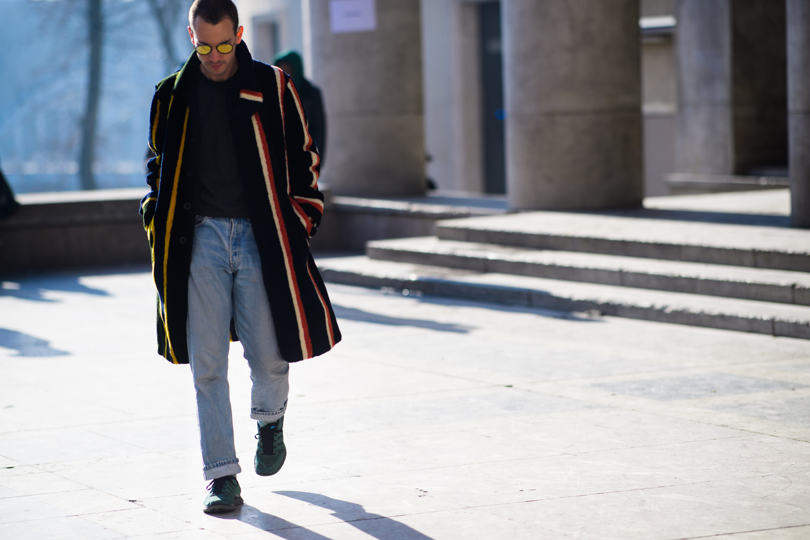 Man wearing green shoes
