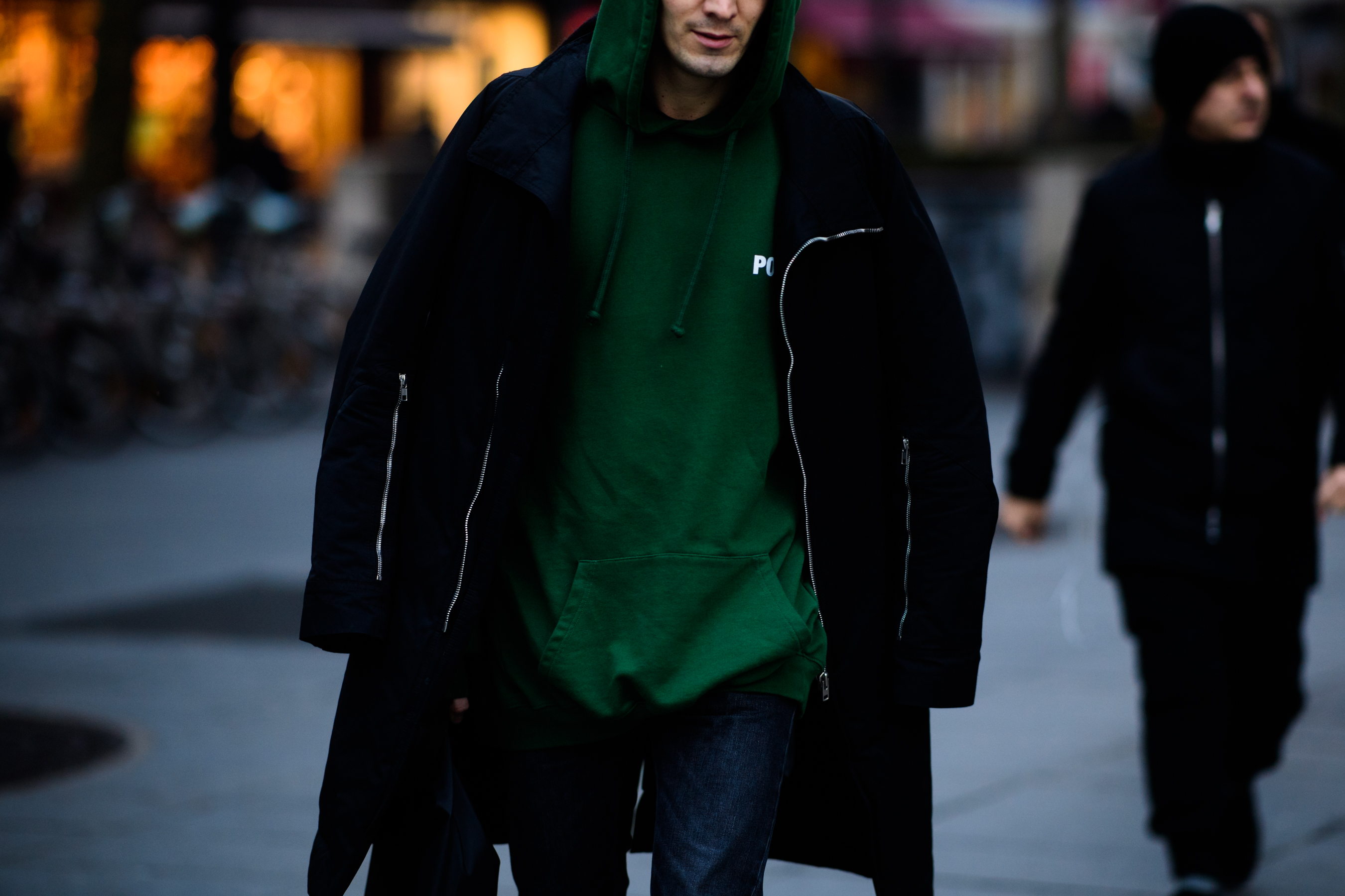 Woman wearing green clothes