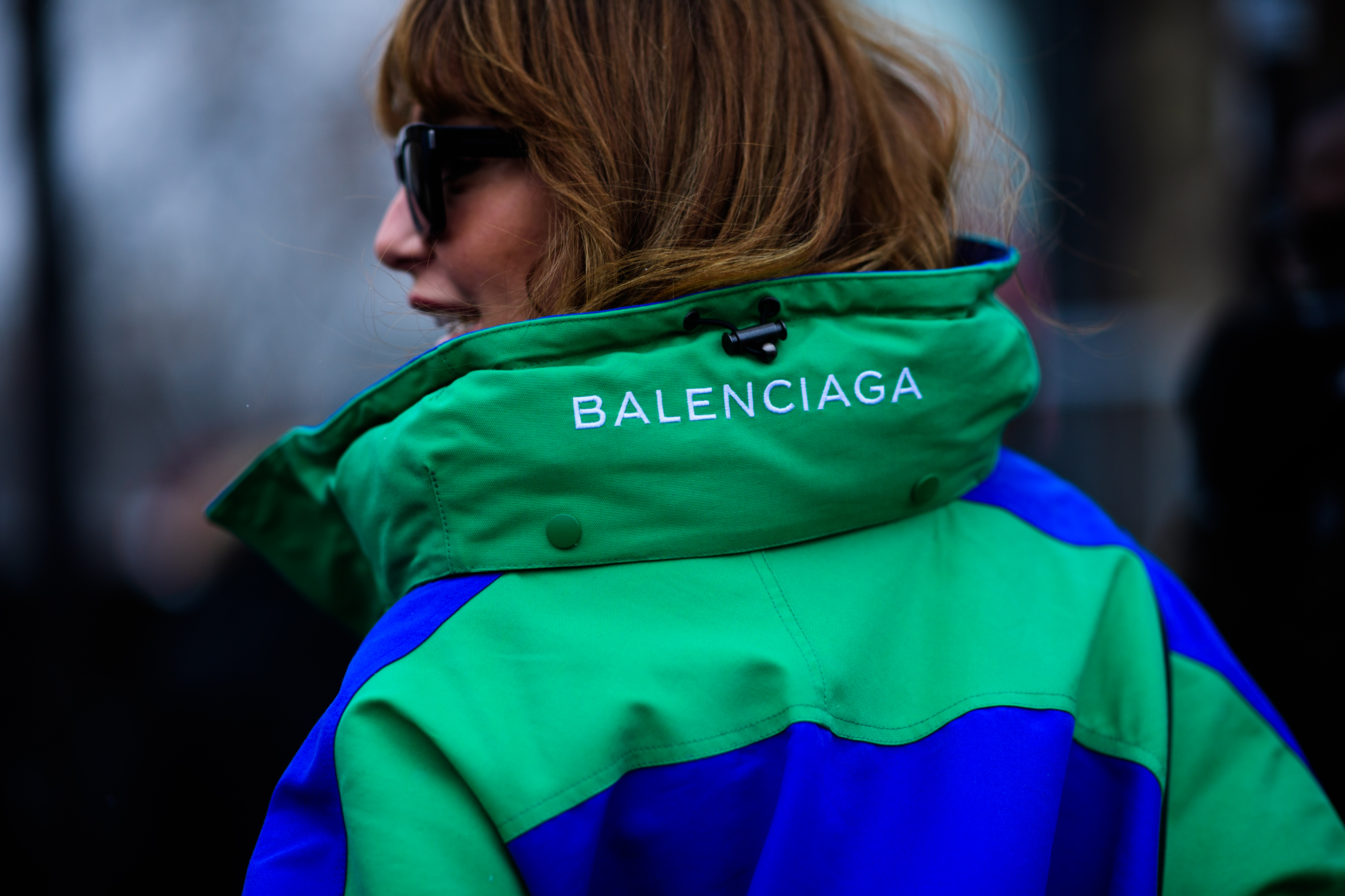 Woman wearing Balenciaga jacket