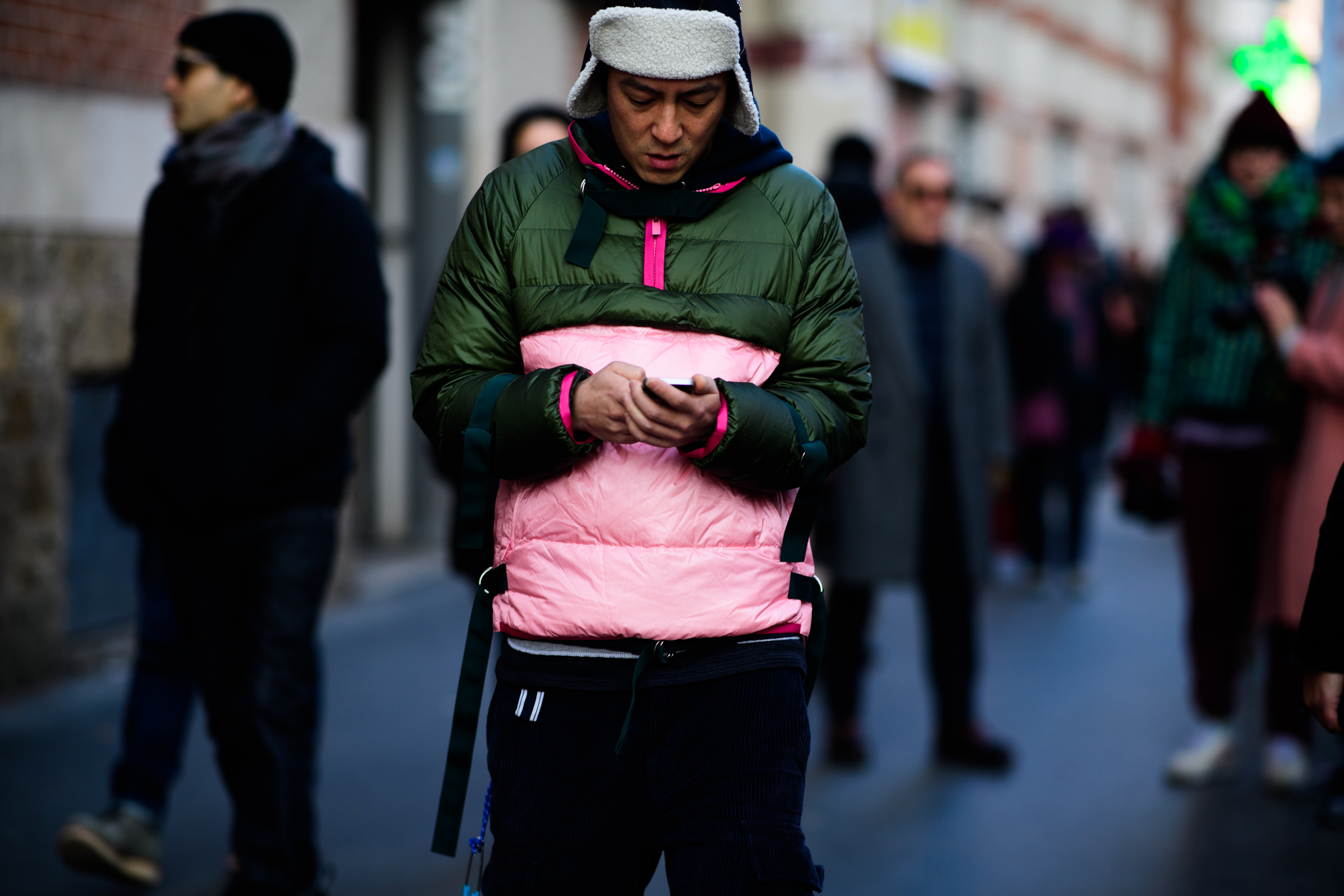 Man wearing winter hat