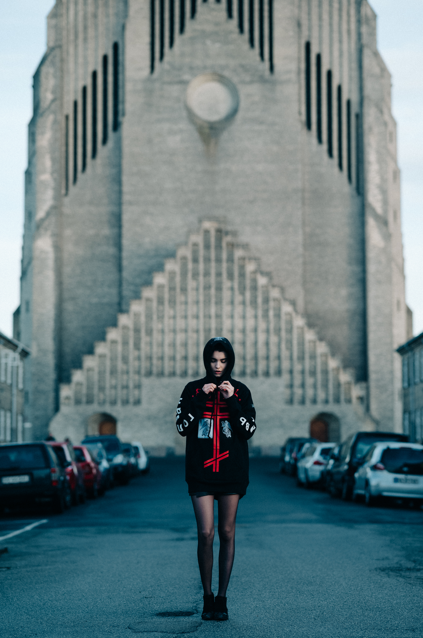 Sara Antalova wearing hoodie