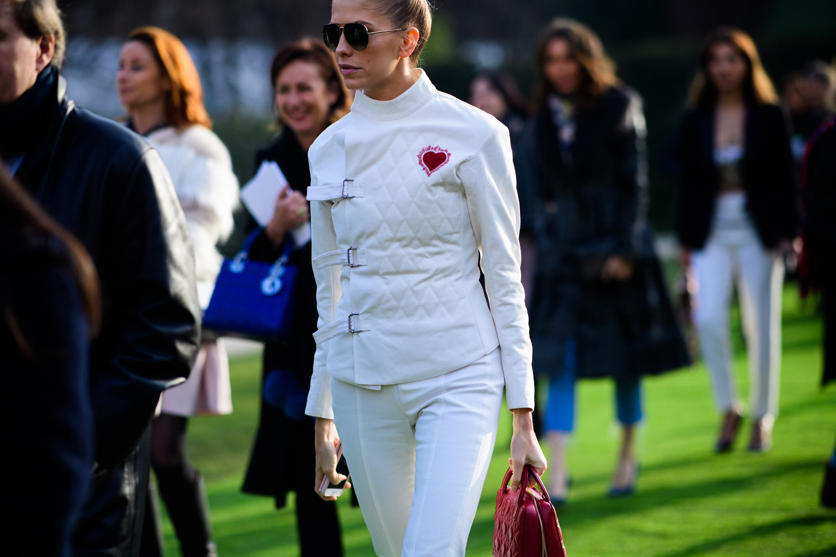 Russian woman wearing all white
