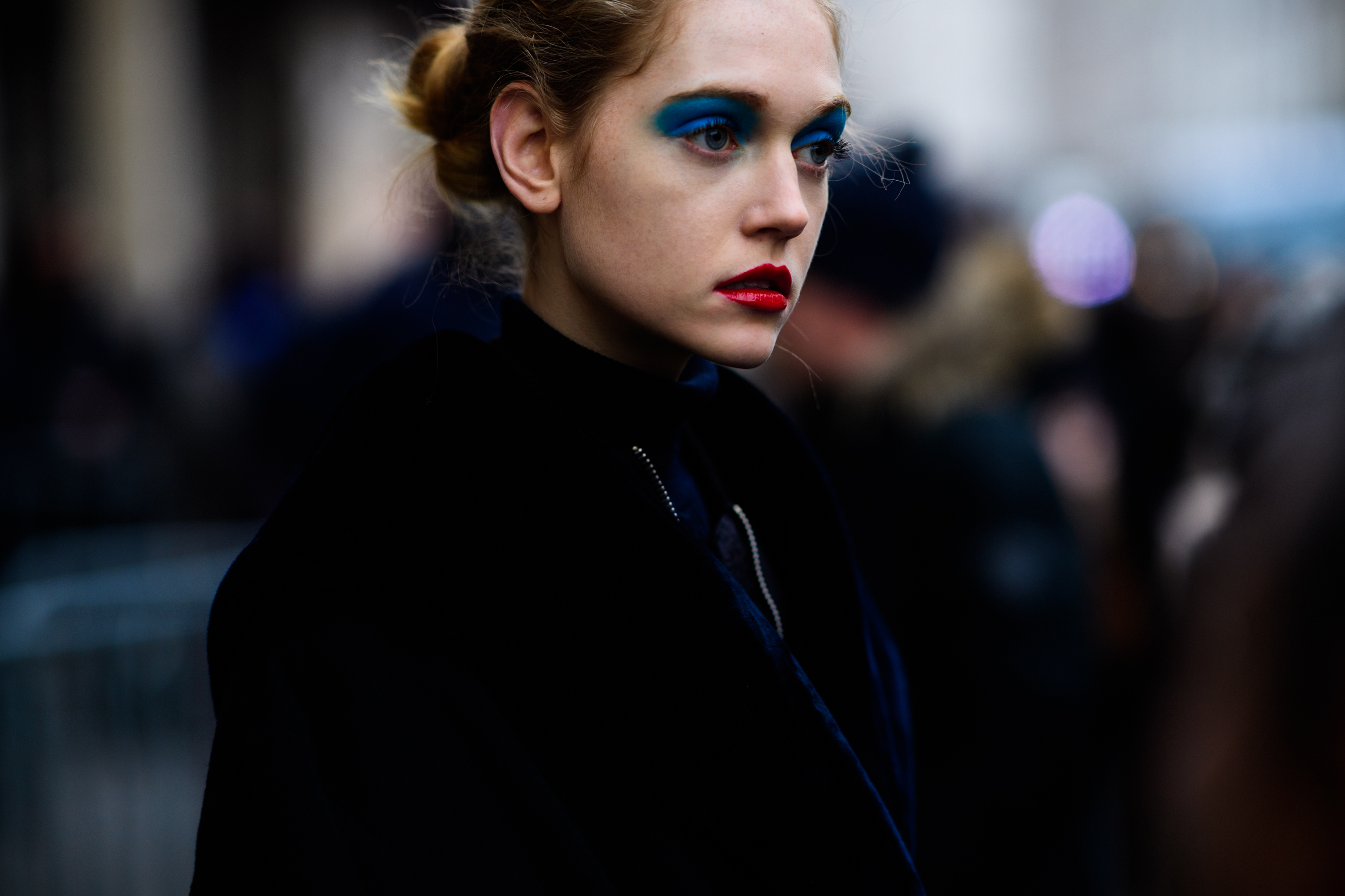 Model with makeup after the show
