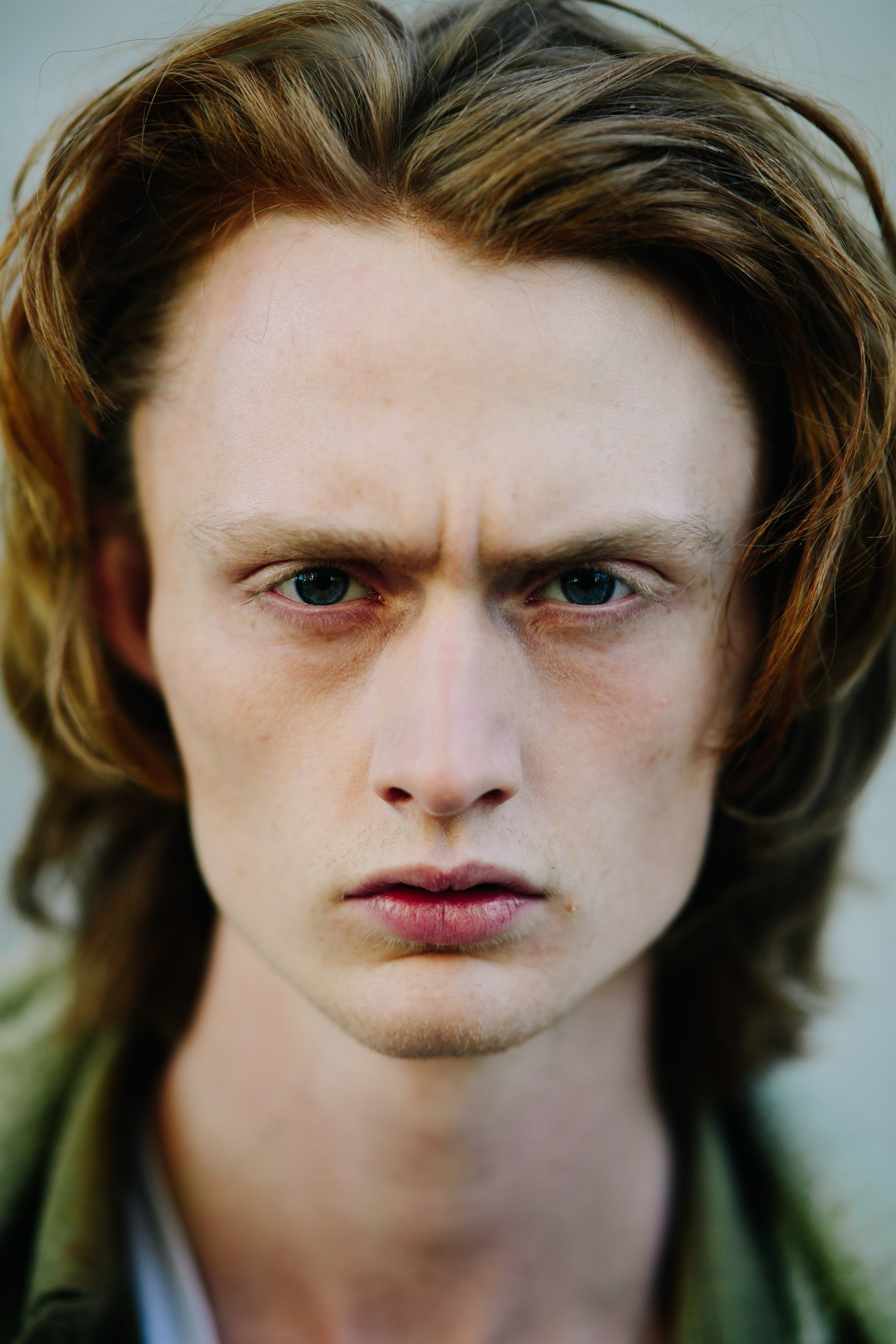 Portrait of male model with brown hair