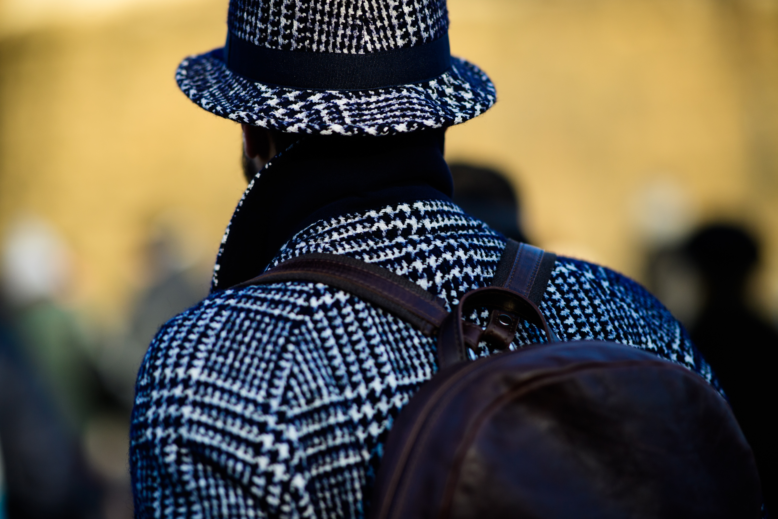 Man wearing black and white clothes