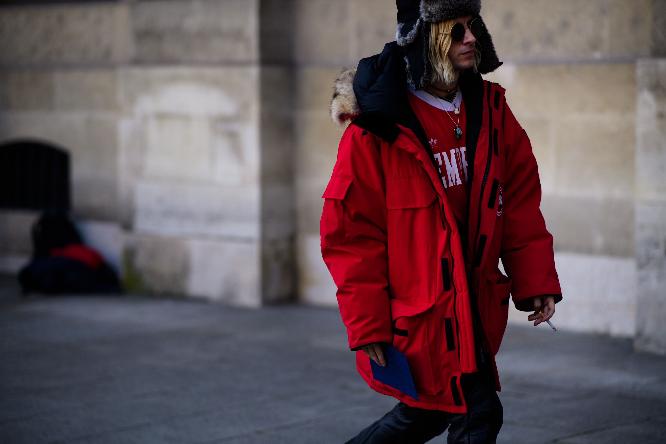 Man wearing red clothes