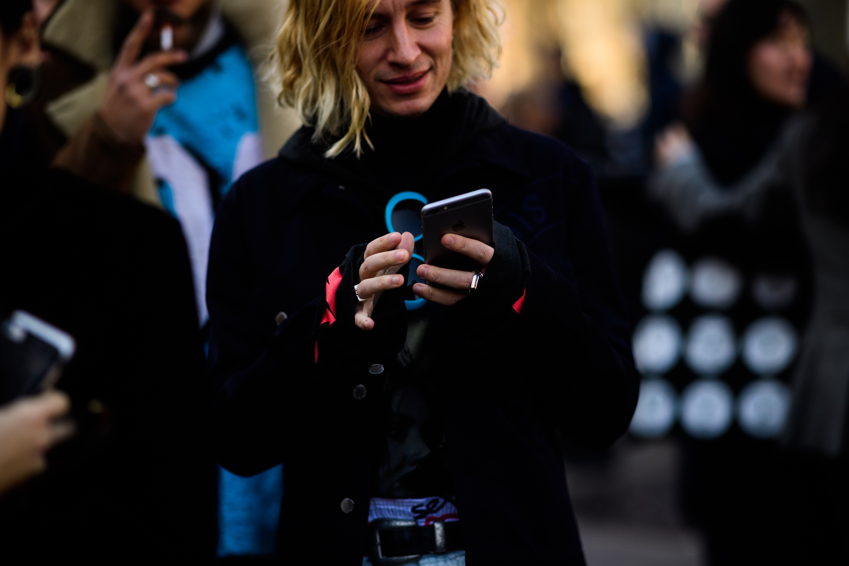 Man with long blond hair