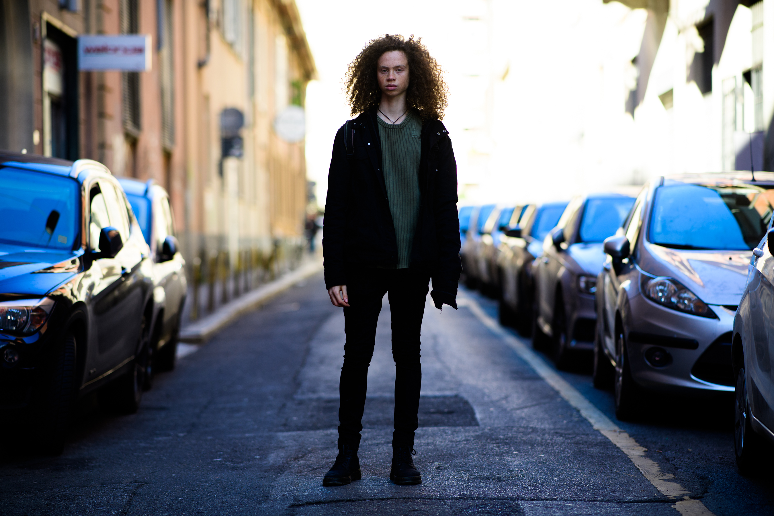 Model with afro hair style