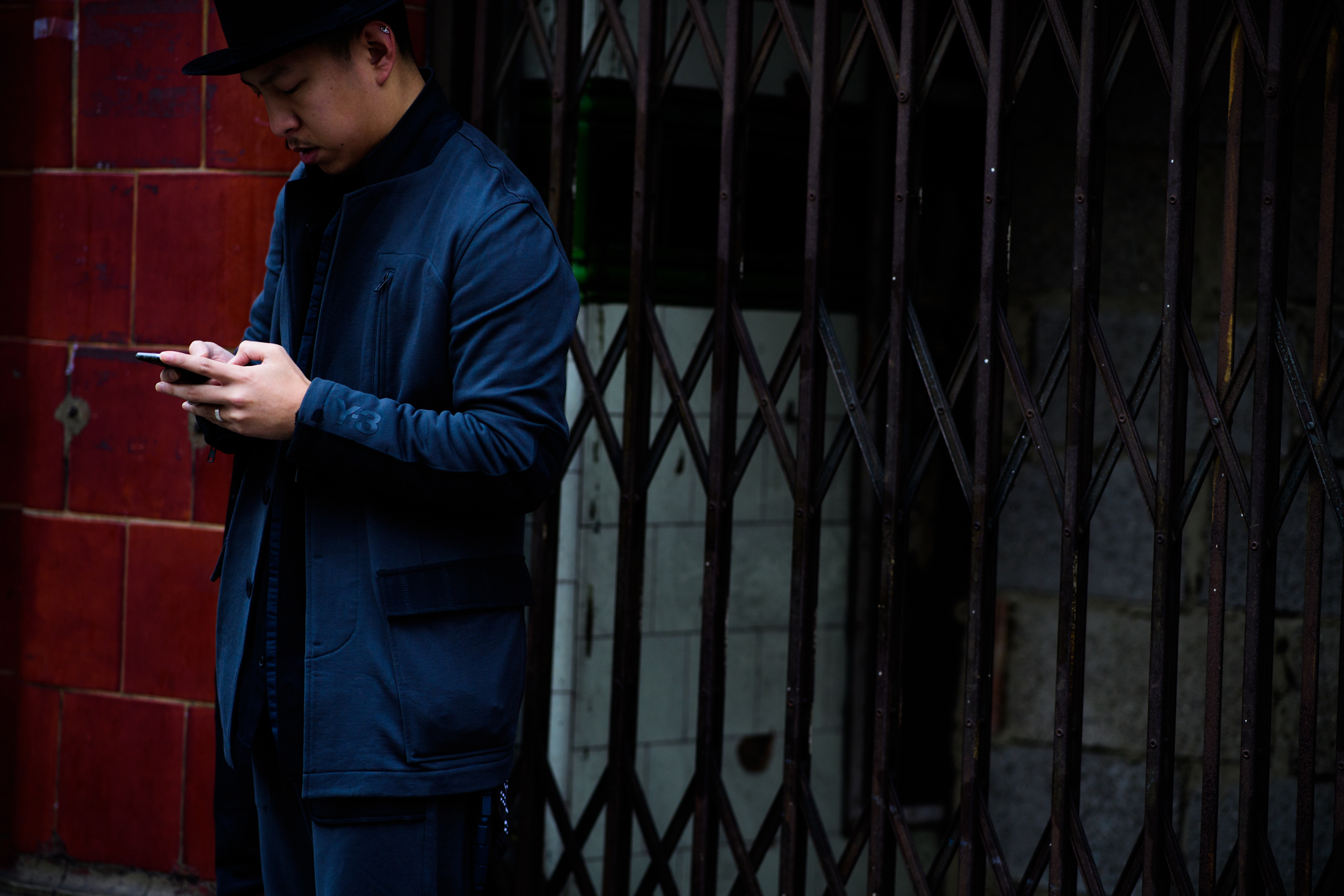 Asian man wearing all blue