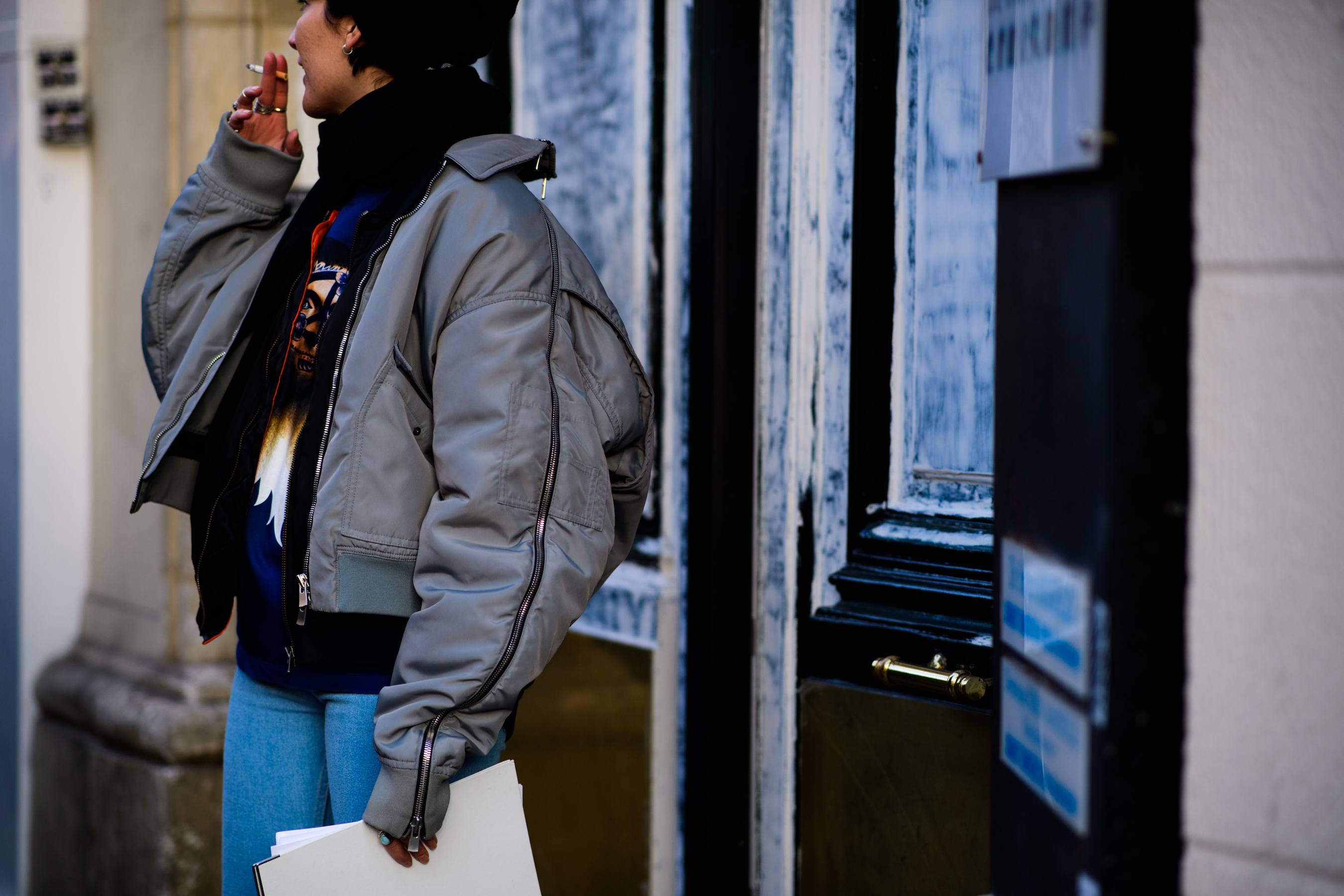 Woman wearing Y/project jacket