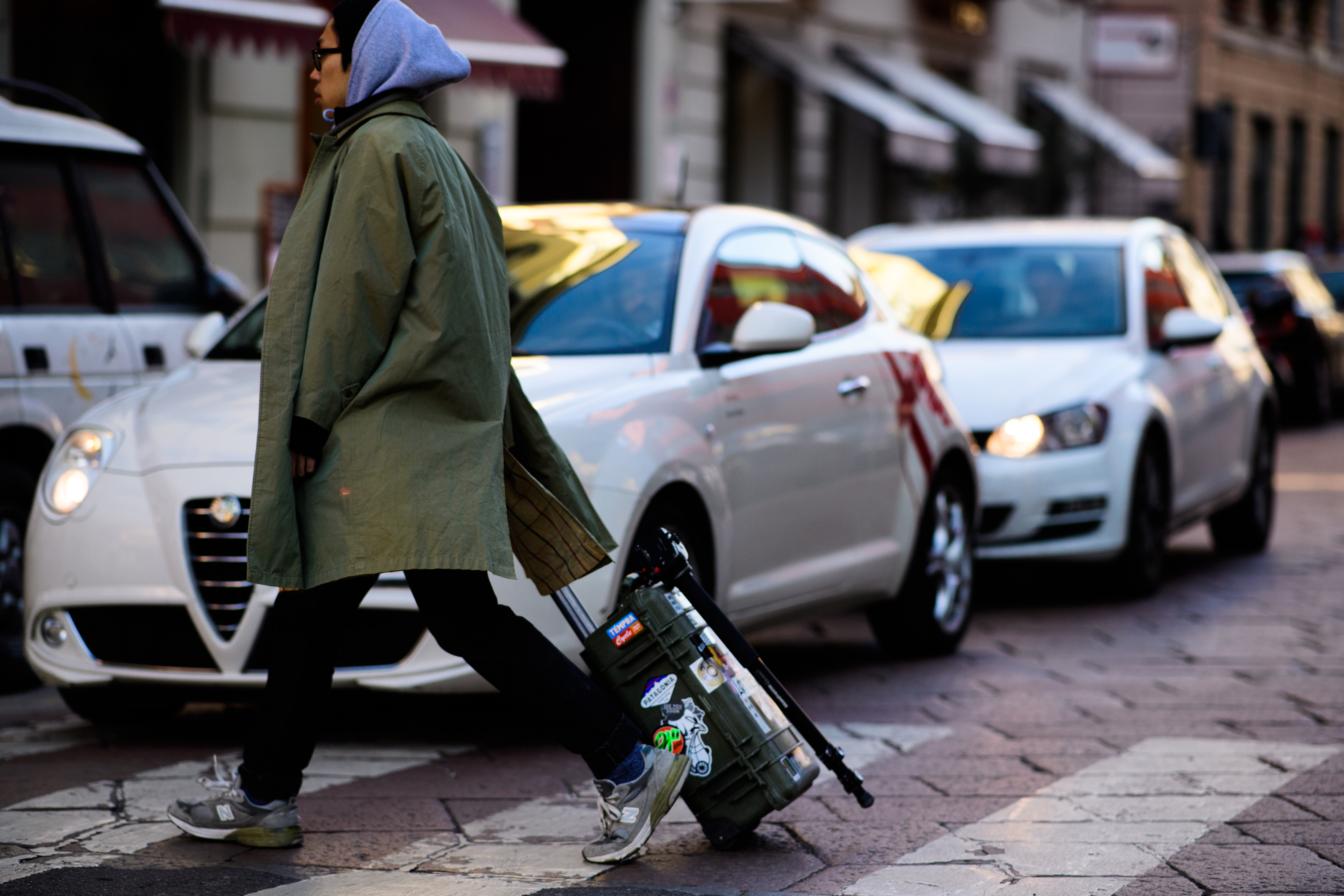 Asian man with luggage