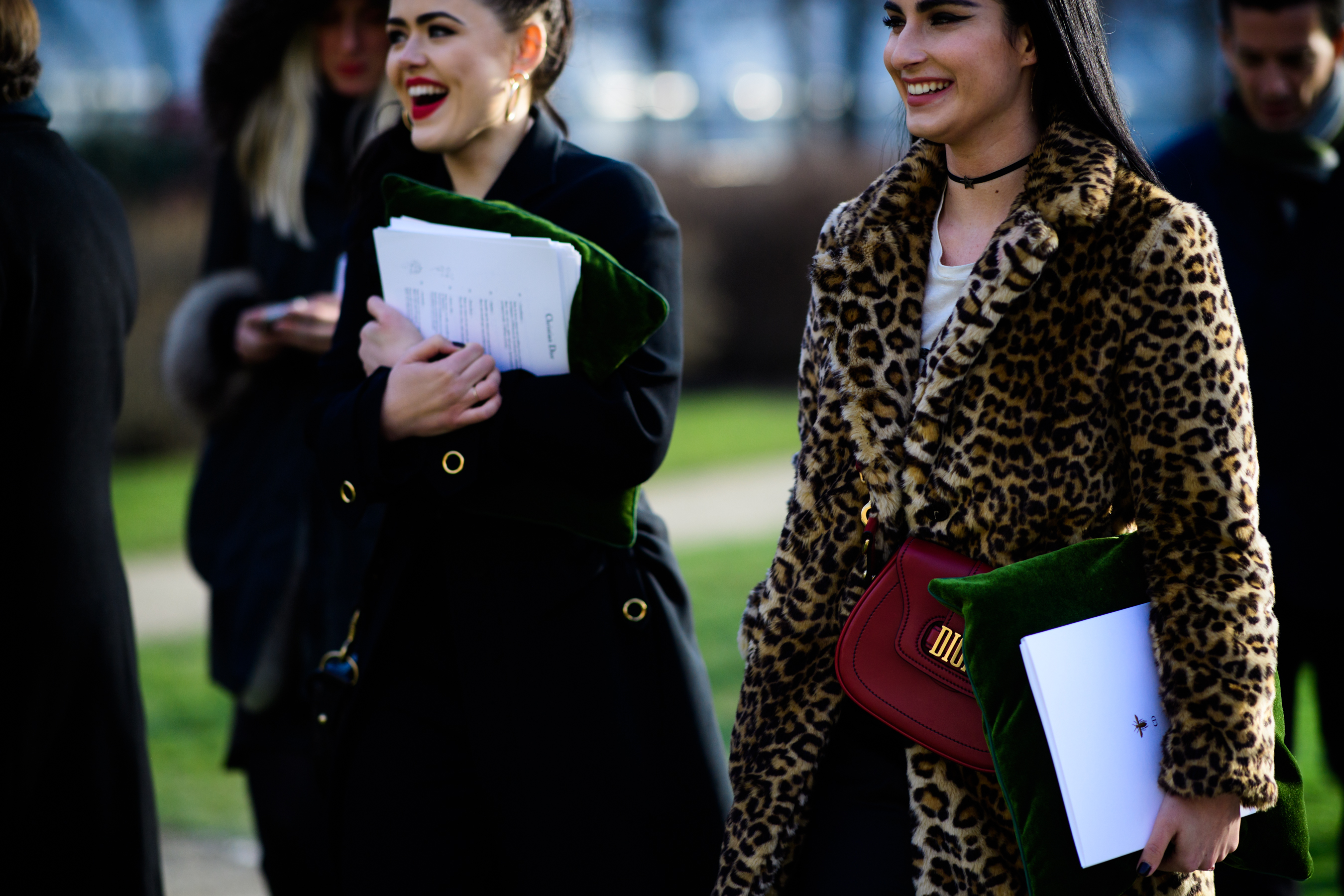 Woman panther coat