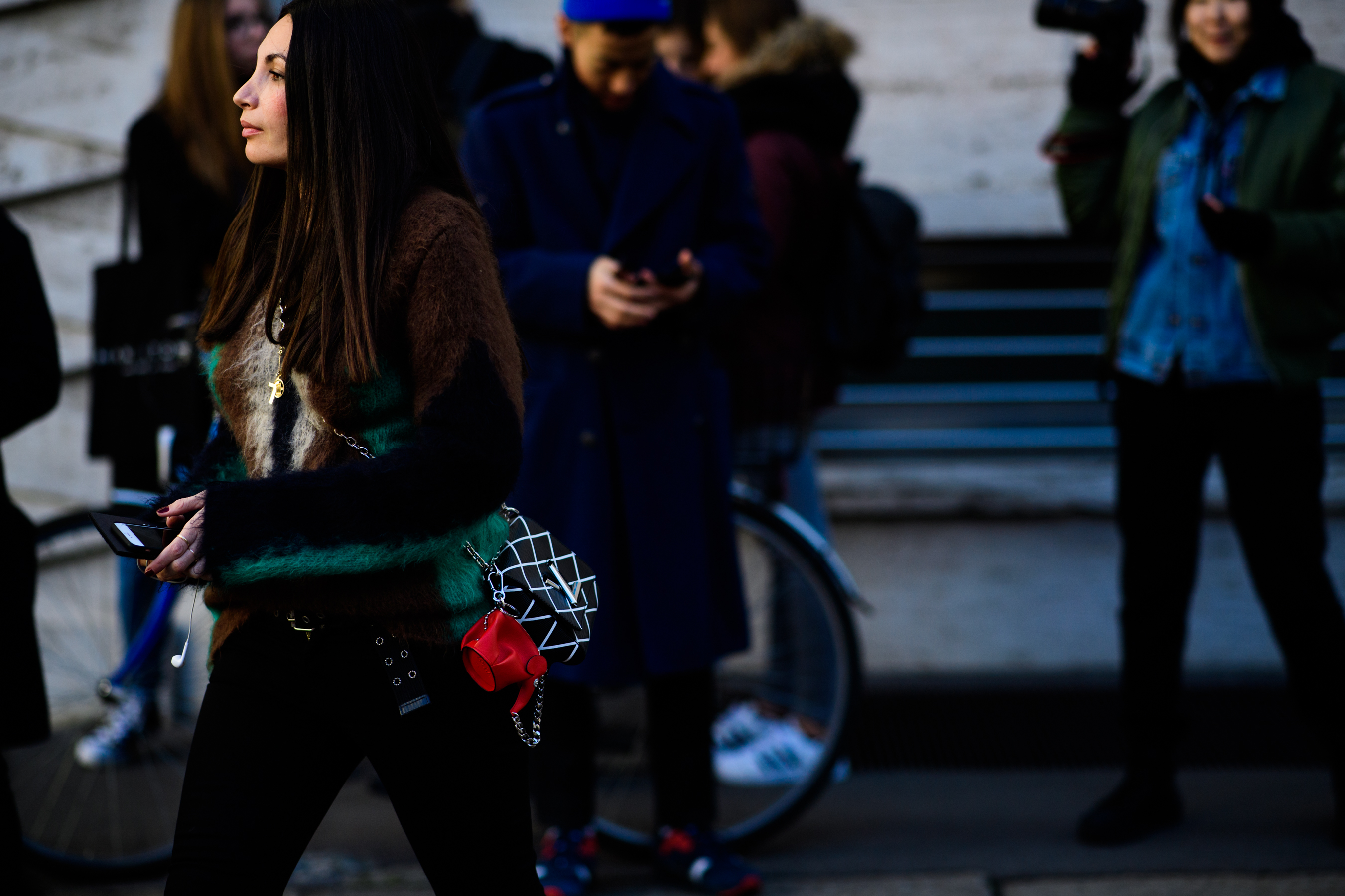 Woman with Loewe bag
