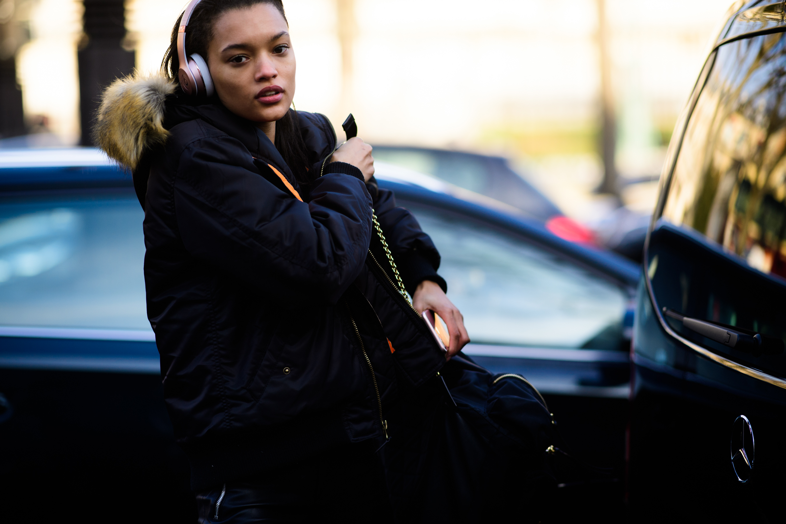 Woman with headphones