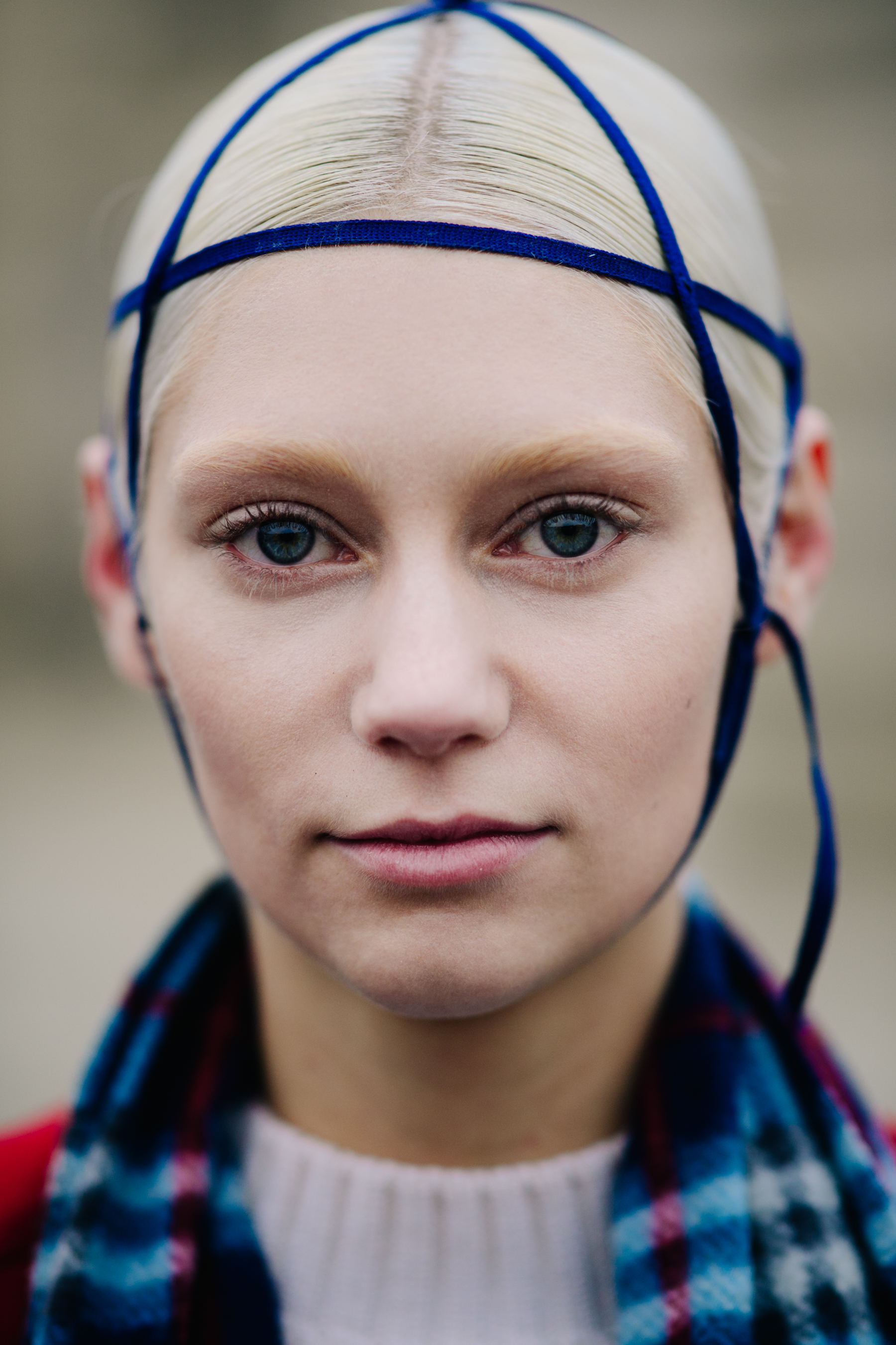 Portrait of model with blue eyes