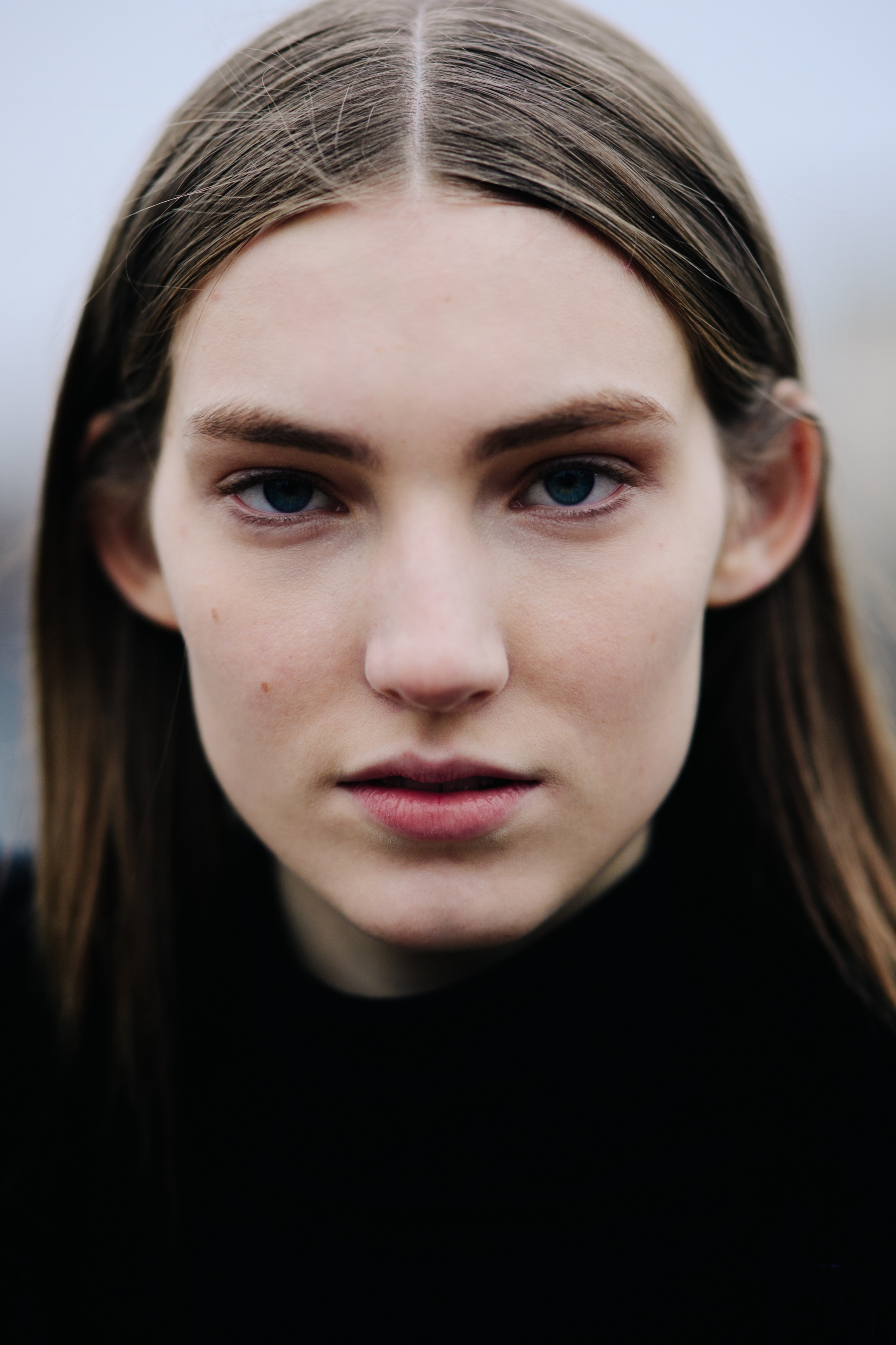 Portrait of woman with brown hair
